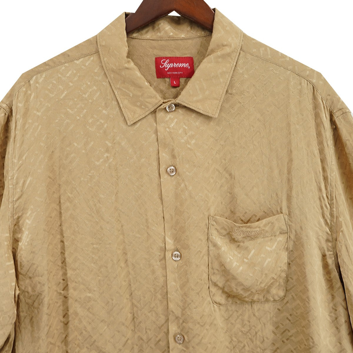 Supreme 22SS Tonal Monogram Silk S／S Shirtロゴ トーナル モノグラム シルク エスエス シャツ 半袖シャツ 古着・中古-2枚目のアイテム画像