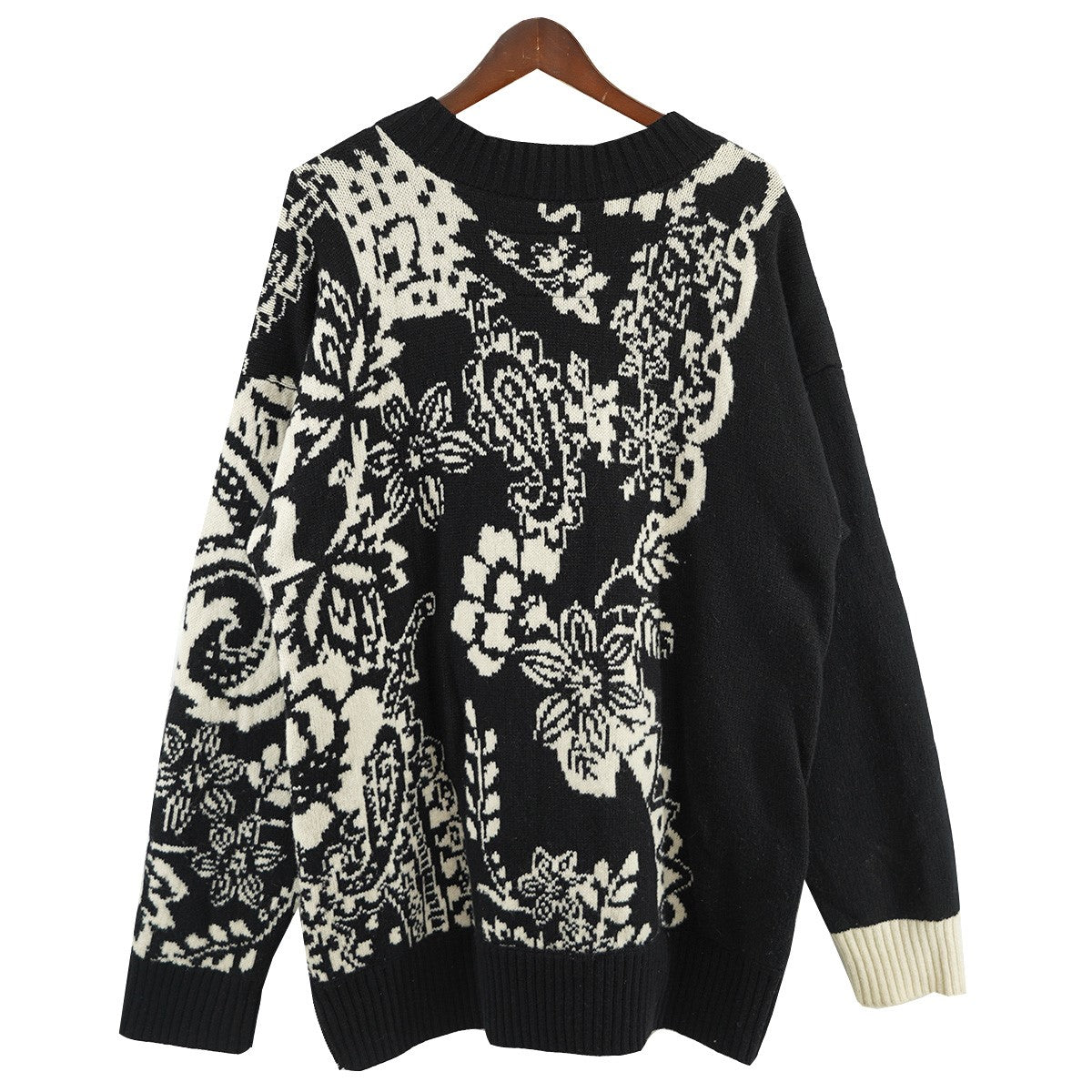 19AW Floral Pullover Sweaterフローラル フラワー サイドジップ ニット セーター