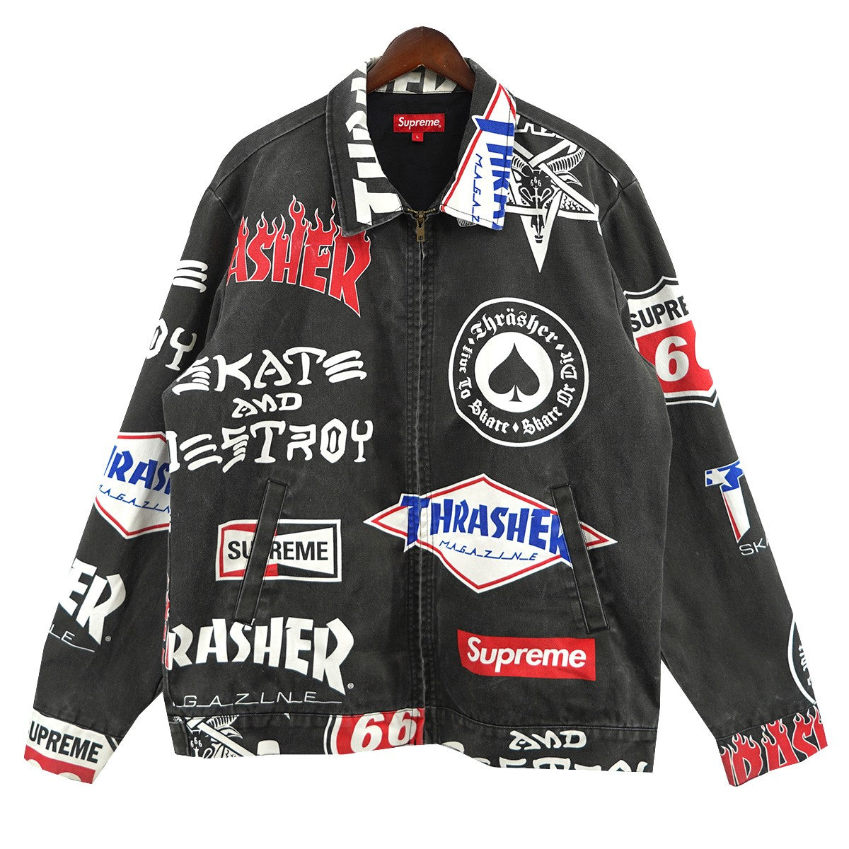 15SS Thrasher Work Jacketユーズド加工 ロゴ スラッシャー ワークジャケット