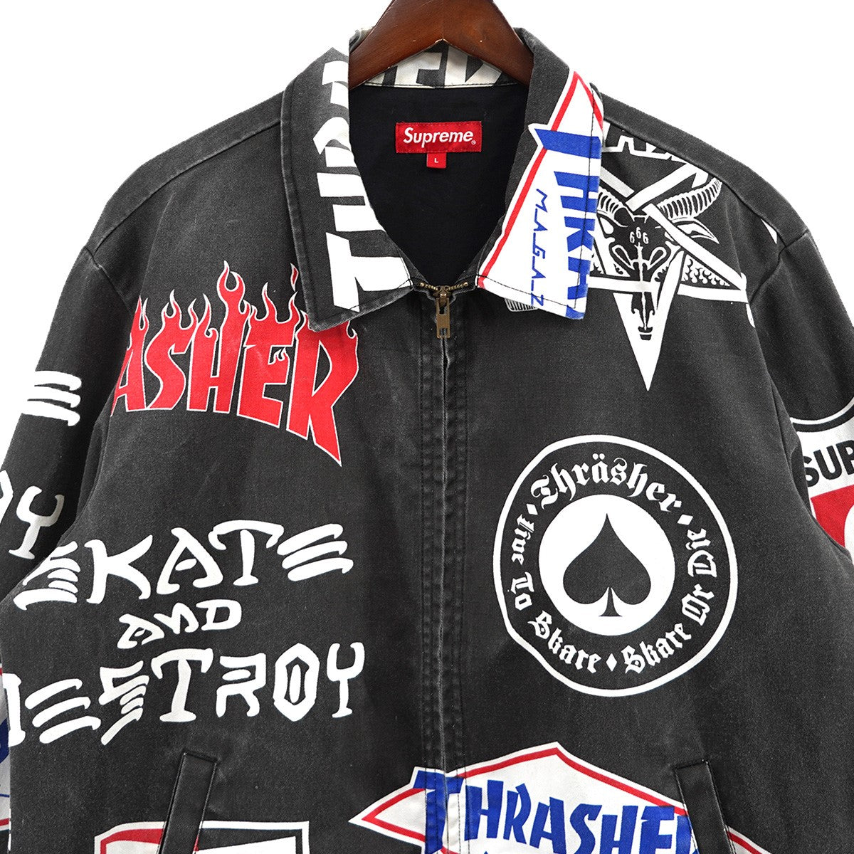 15SS Thrasher Work Jacketユーズド加工 ロゴ スラッシャー ワークジャケット