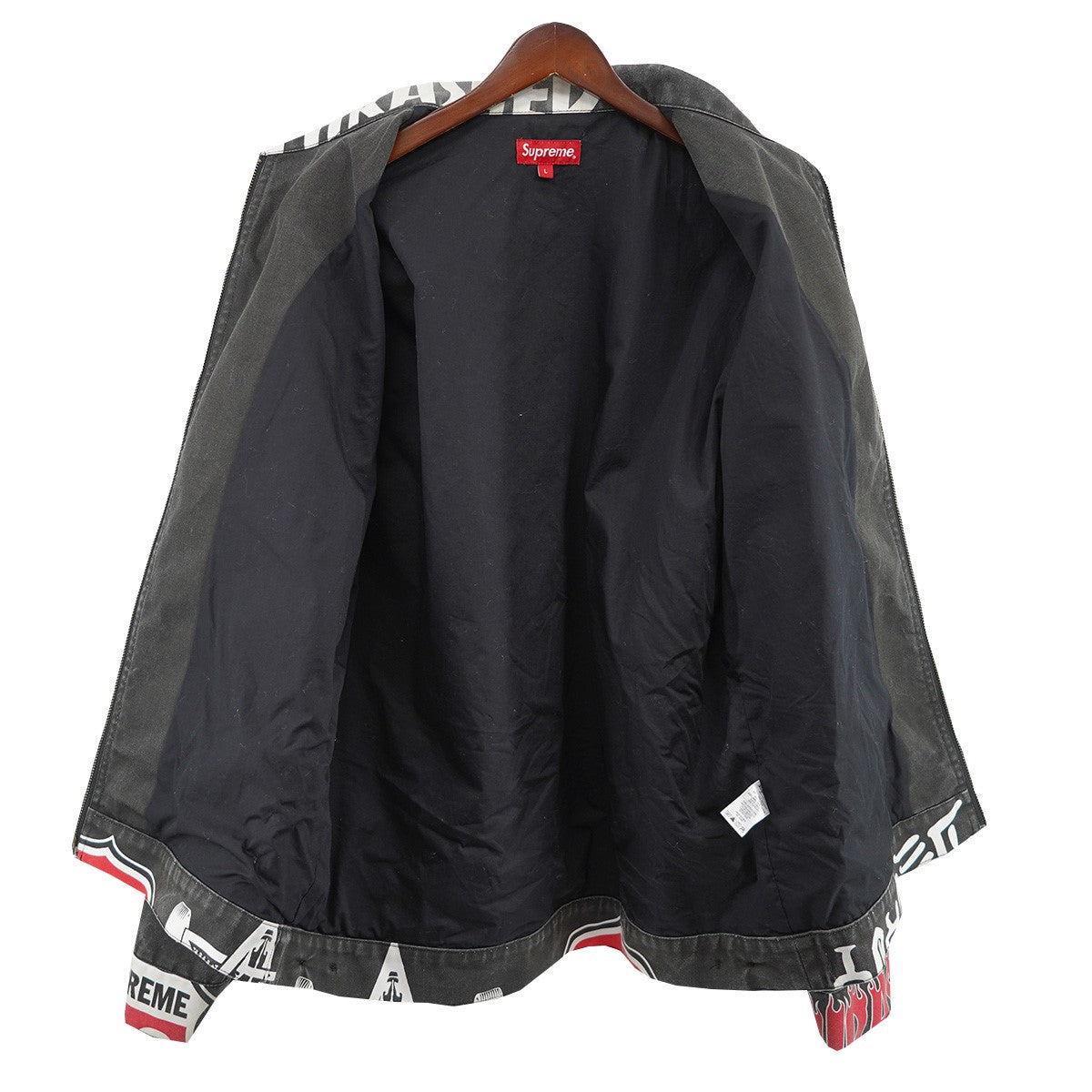 Supreme×THRASHER 古着・中古 シュプリーム×スラッシャーの15SS Thrasher Work Jacket ユーズド加工 ロゴ スラッシャー ワークジャケットです。