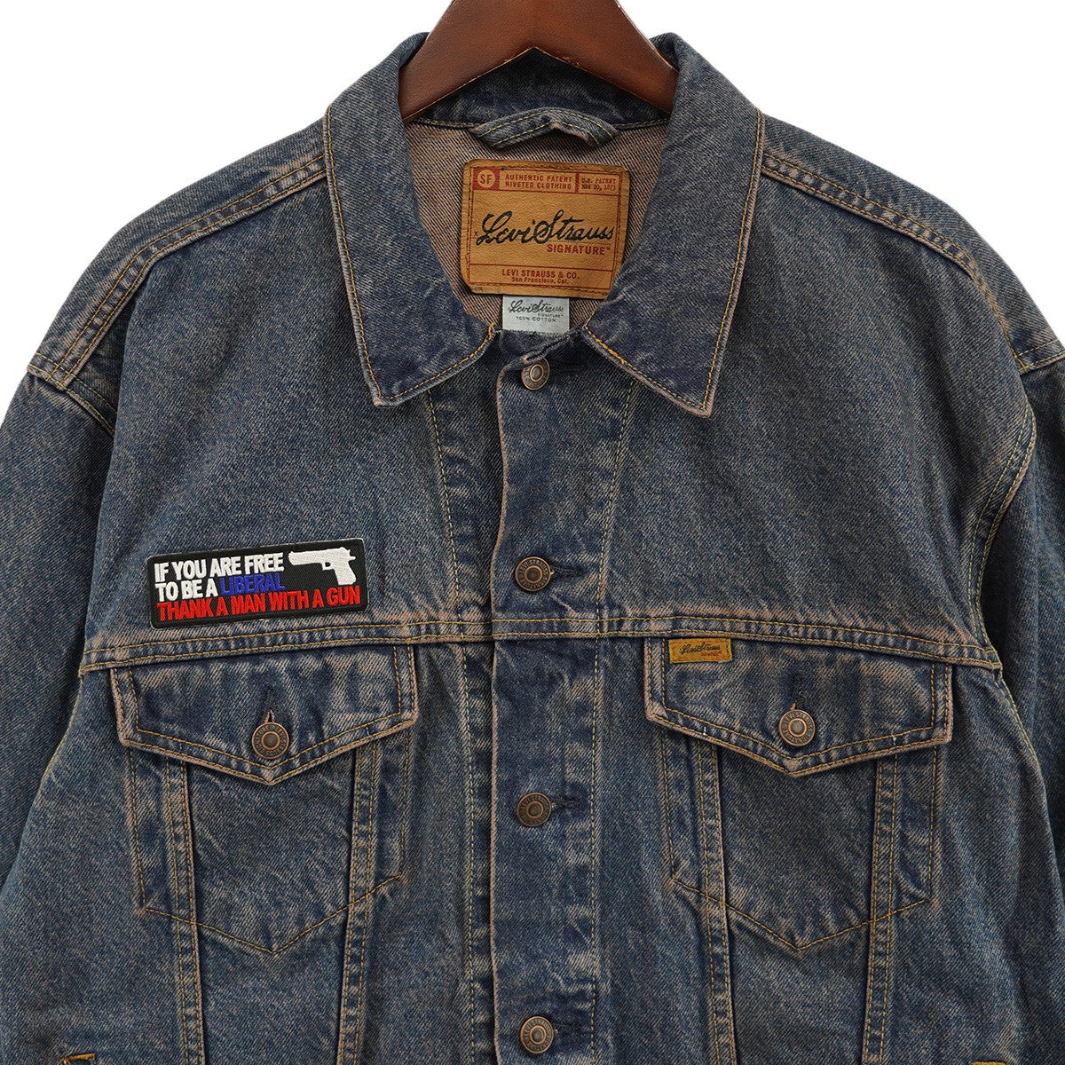 新品 タグ付 DIESEL デニム ジャケット 切替え ワッペン スタッズ sacai×Levis 25SS「Women's Denim Jacket]」青山店限定スタッズ