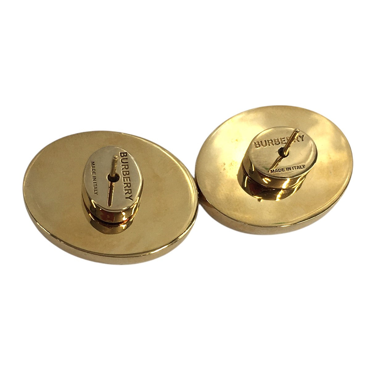 Burberry 片耳ピアス BURBERRY(バーバリー) EDK STUD EARRINGS真鍮 ロゴ入り ピアス
