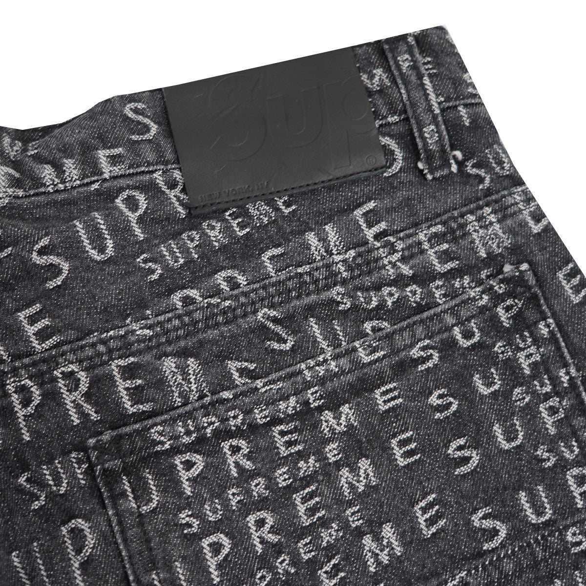 Supreme 21SS Warp Jacquard Logos Denim Painter Shortワープ ジャガード ロゴ デニム ペインター ショーツ ハーフパンツ 古着・中古-4枚目のアイテム画像