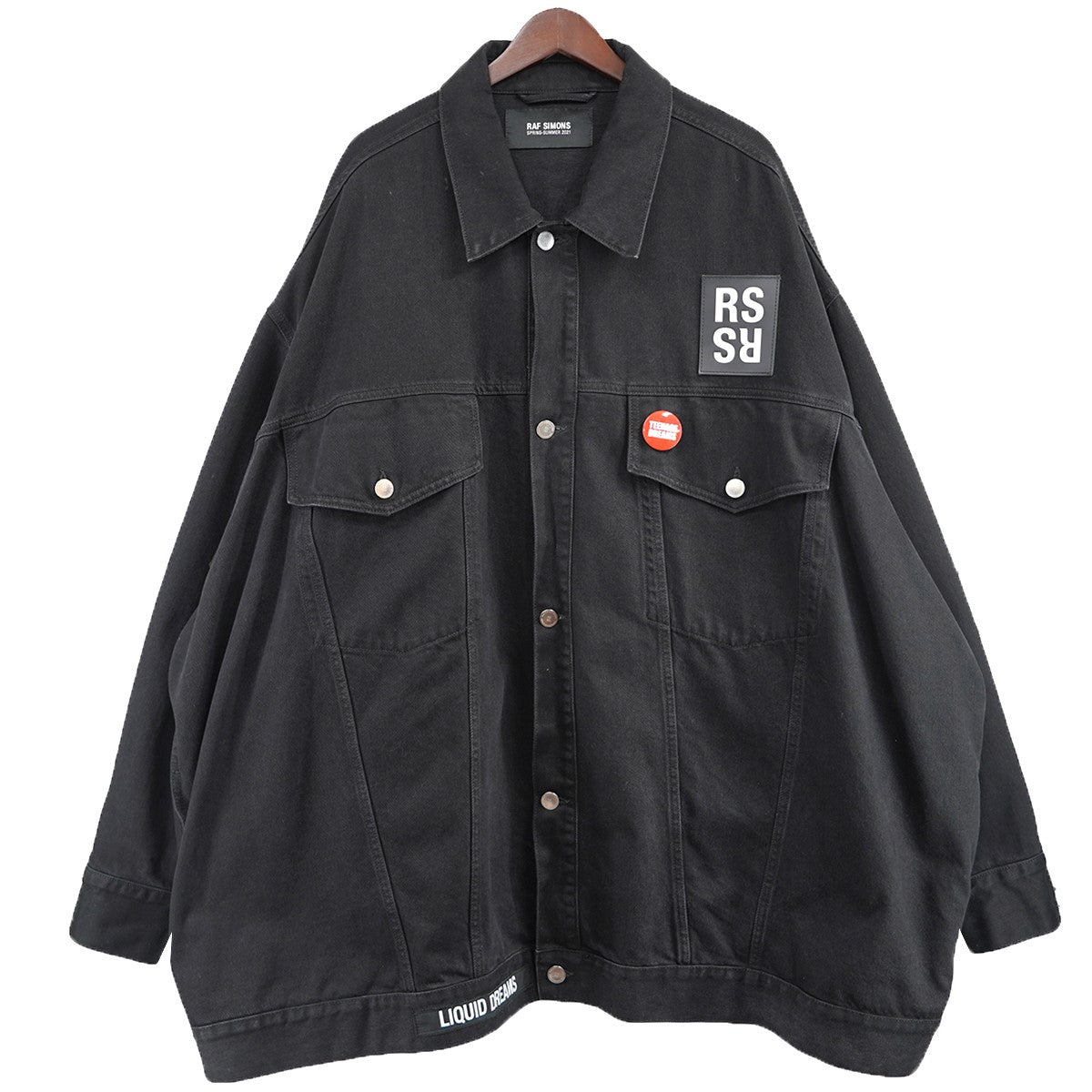 21SS OVERSIZED DENIM JACKETバッジ TEENAGE ドリームス RS ロゴ バッチ オーバーサイズ デニム ジャケット