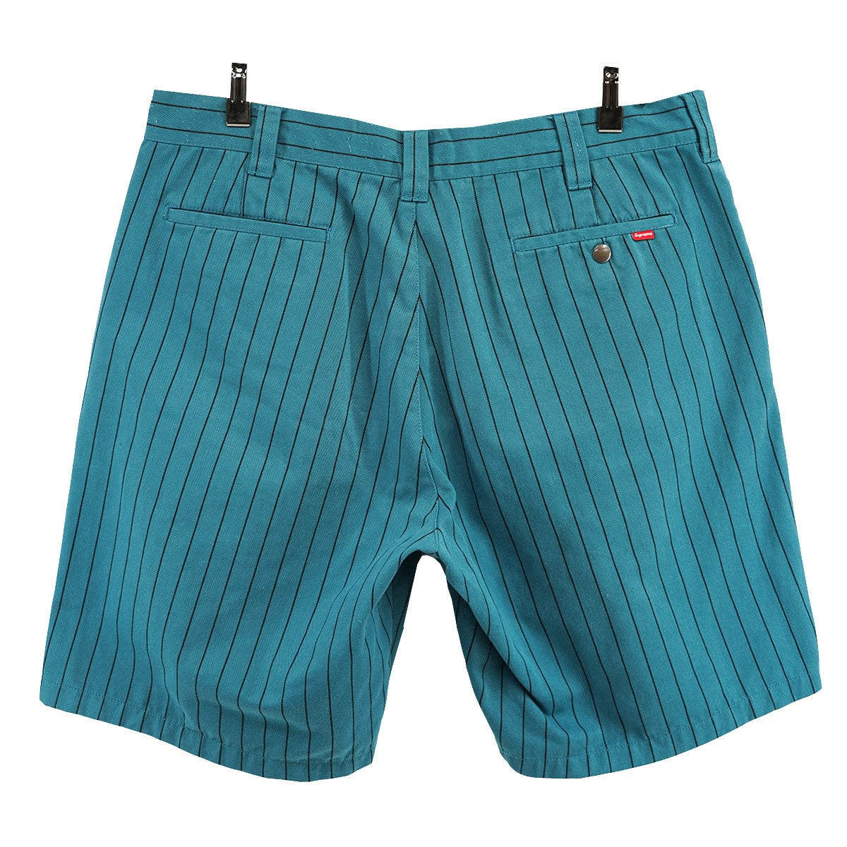 21SS Work Short Teal Stripeストライプ ワークショーツ ハーフパンツ