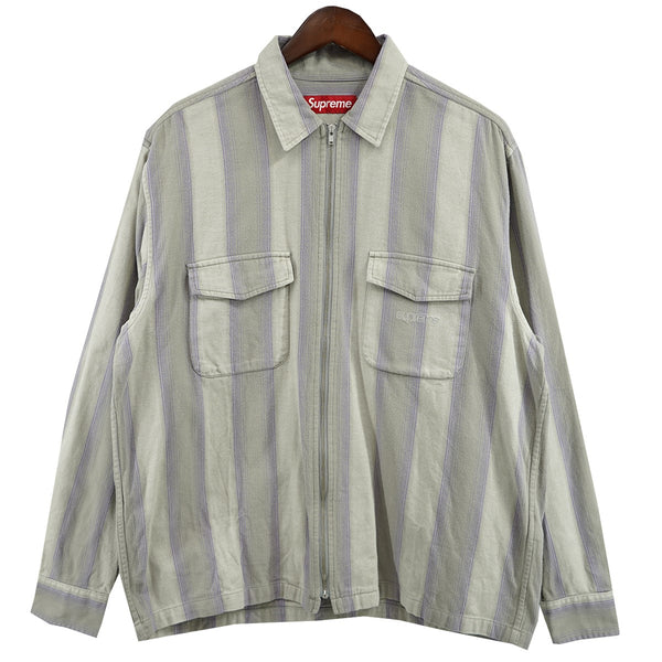 Supreme(シュプリーム) 23AW Stripe Flannel Zip Up Shirtロゴ