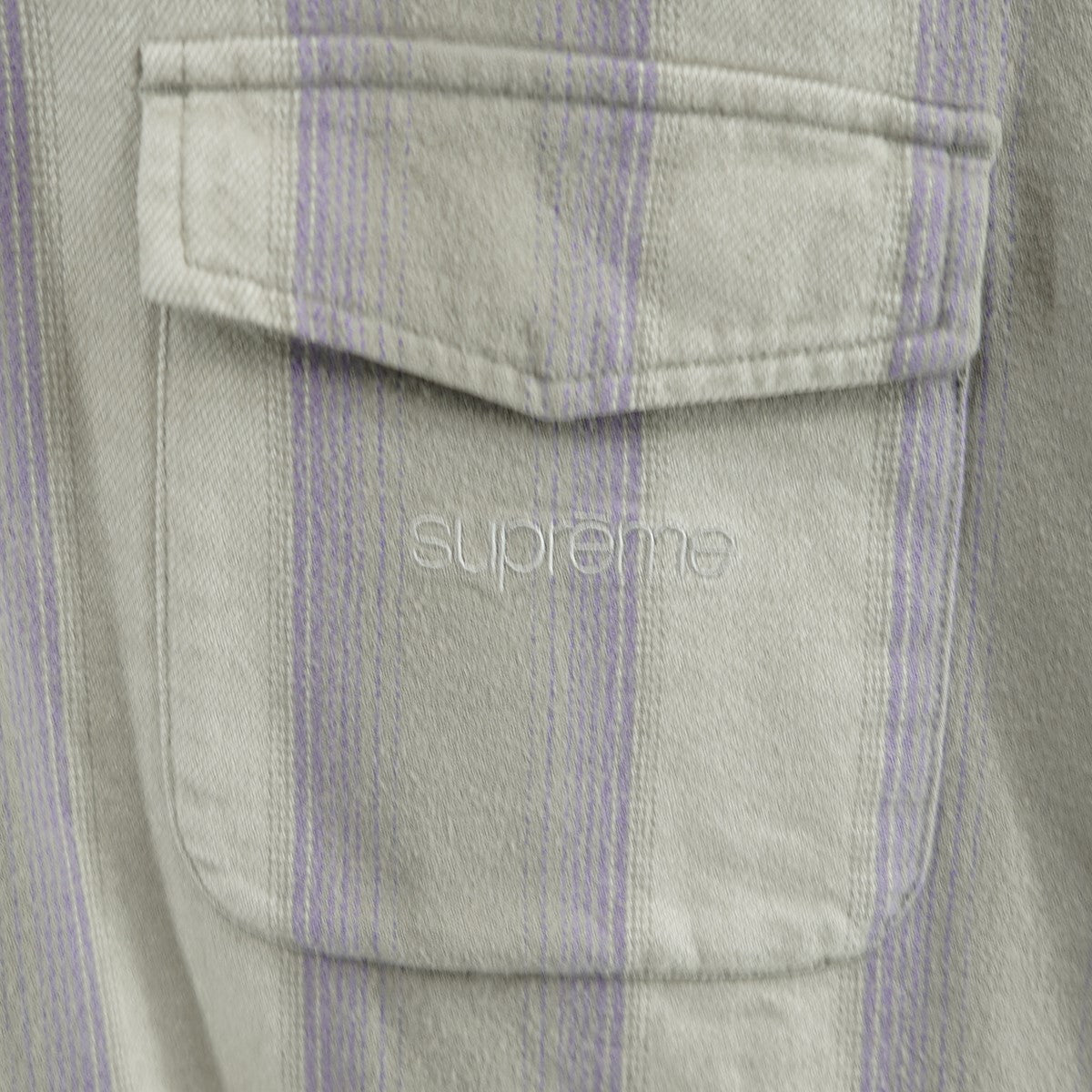 Supreme(シュプリーム) 23AW Stripe Flannel Zip Up Shirtロゴ