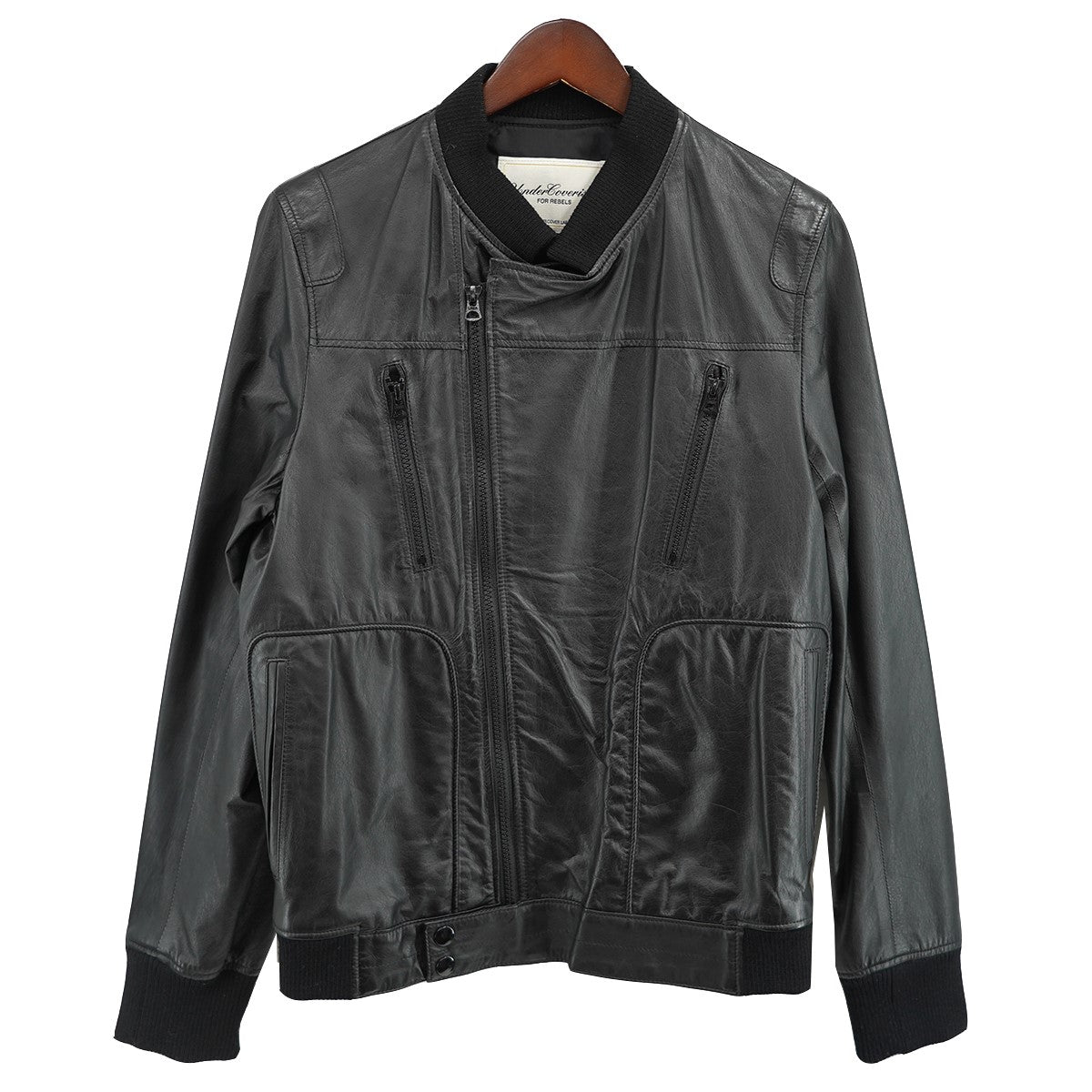 【未使用品】GALLARDAGALANTE ノーカラー ライダースジャケット　黒 UNDERCOVERISM(アンダーカバーイズム) 11SS UNDERMAN期 リブ