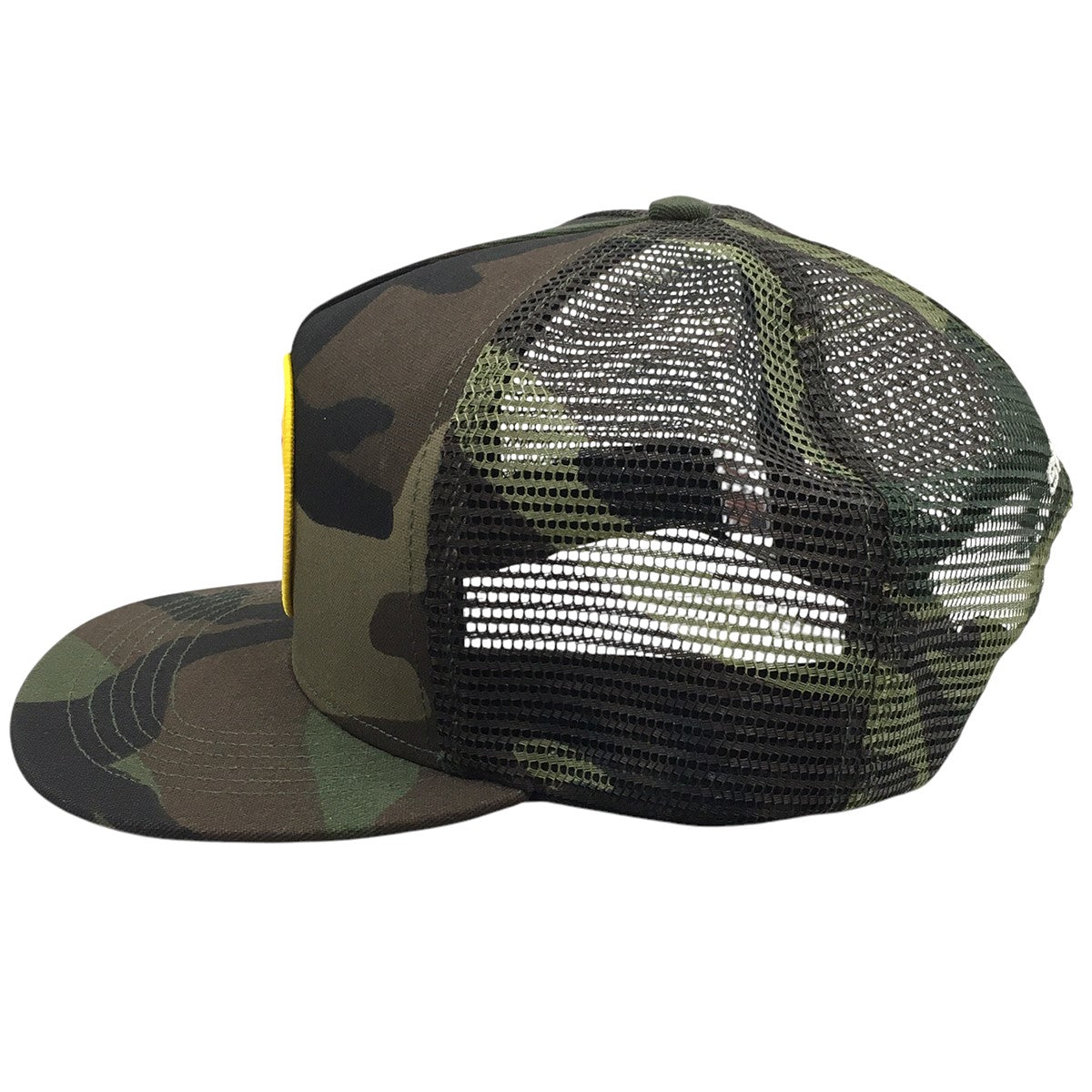 24SS Black Cat Mesh Back 5-Panel Woodland Camoブラックキャット ロゴ メッシュ 5パネル キャップ 帽子