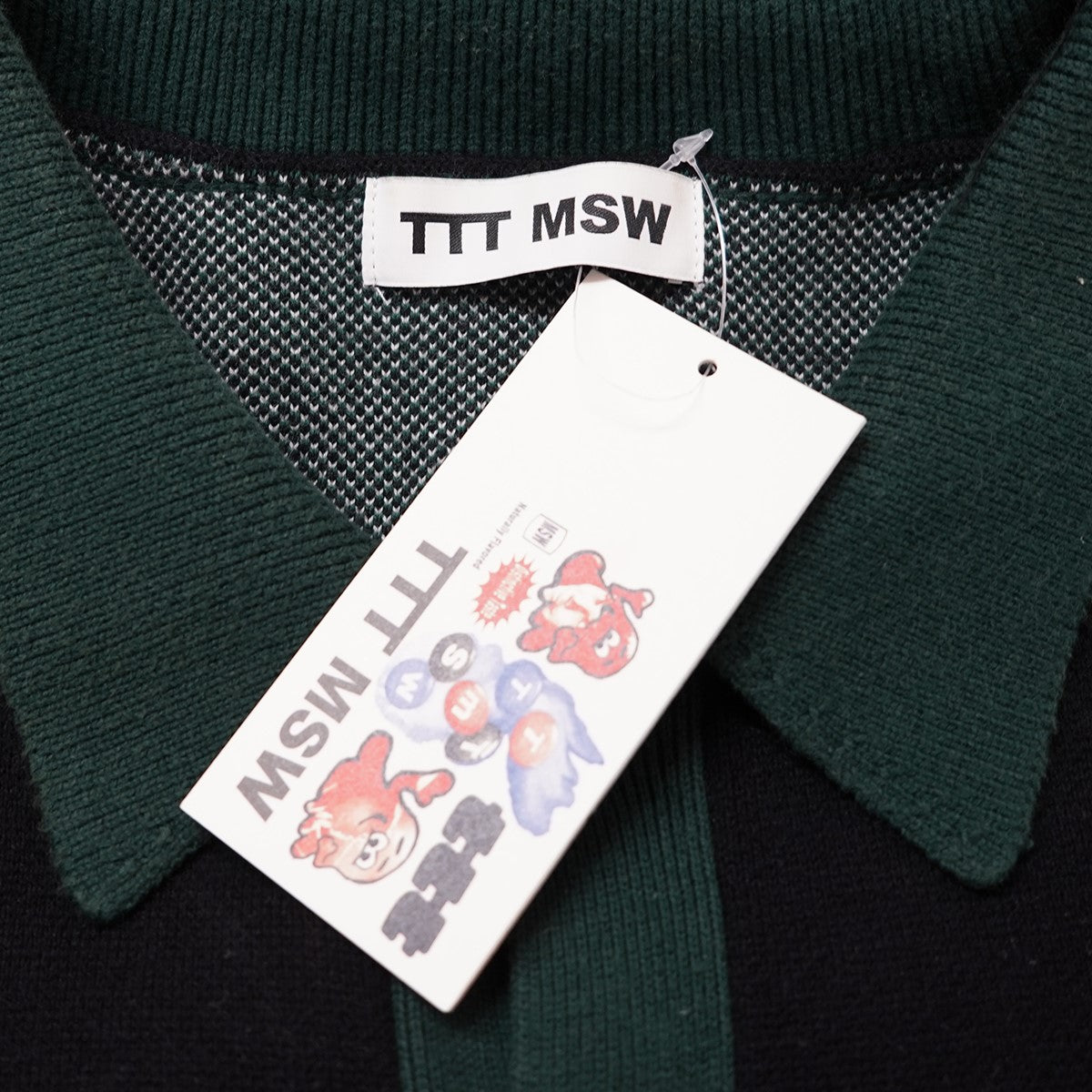 トップス TTT_MSW Border Knit Cardigan(Black) TTTMSW - Border Knit Shirt Cardigan (size-L) ¥18000+tax