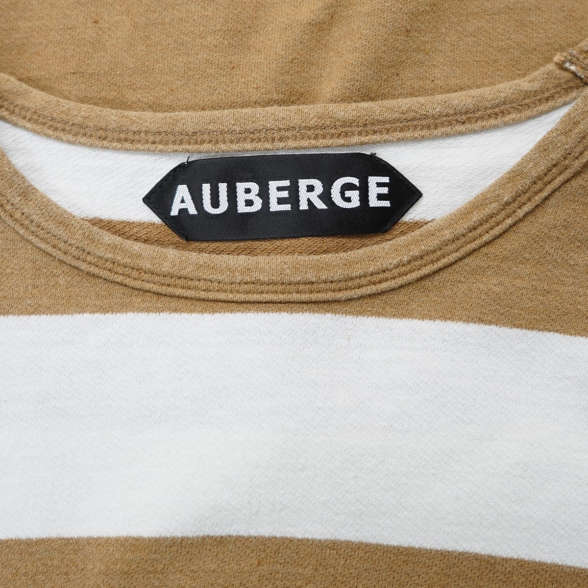 AUBERGE(オーベルジュ) ワイドボーダーTシャツ ベージュブラウン