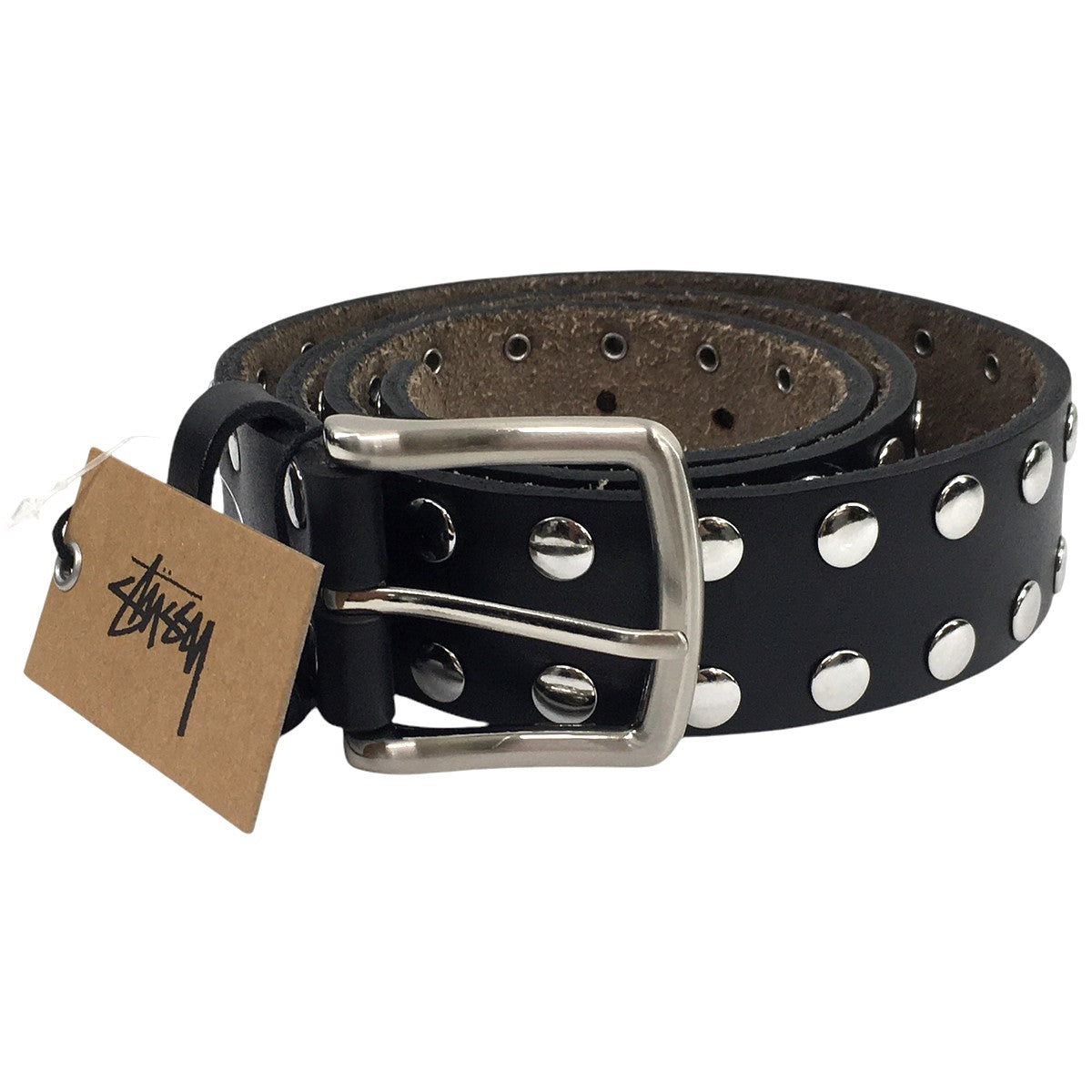 stussy 8 Ball Studded Beltエイトボール スタッズ レザー ベルト 古着・中古-2枚目のアイテム画像