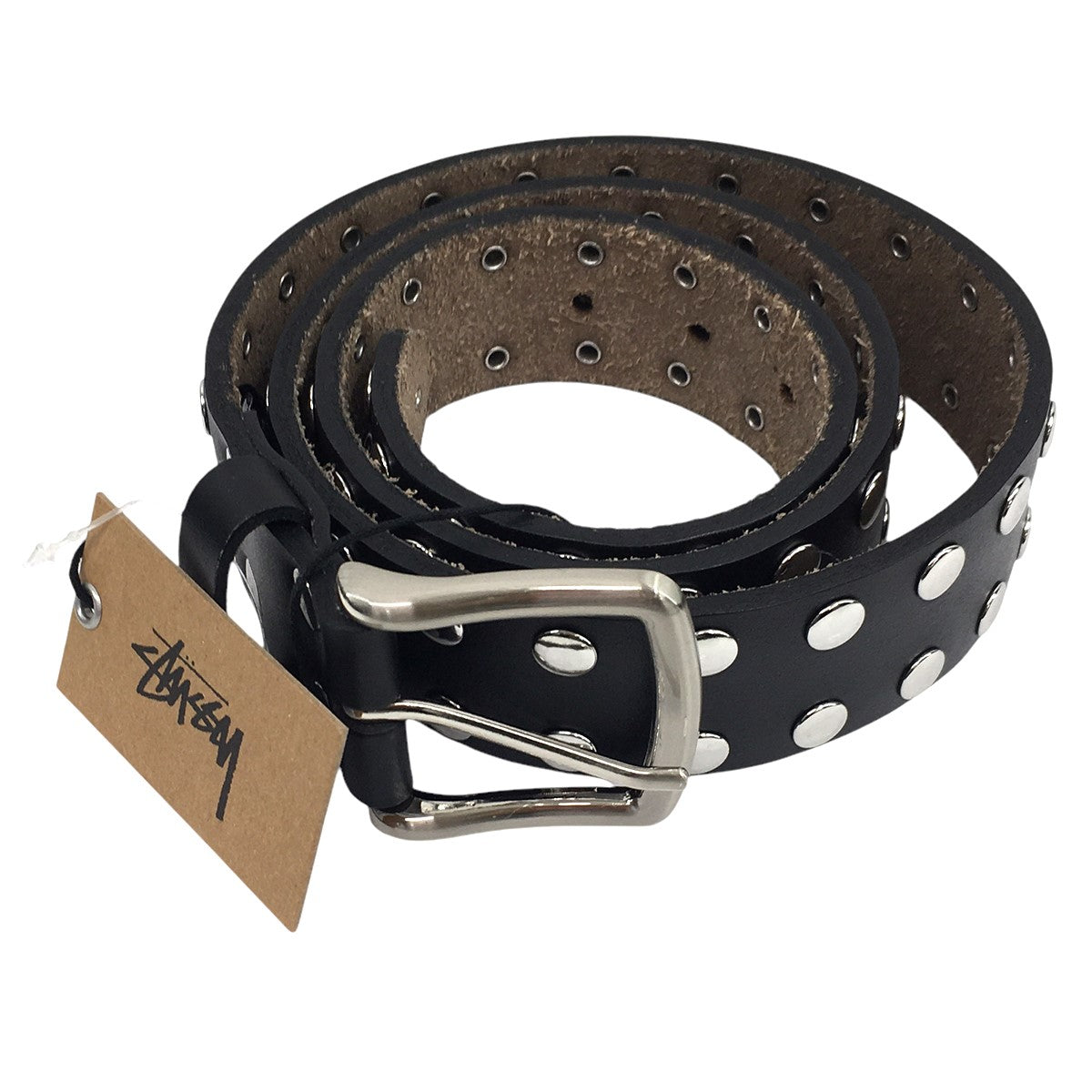 stussy 8 Ball Studded Beltエイトボール スタッズ レザー ベルト 古着・中古-3枚目のアイテム画像