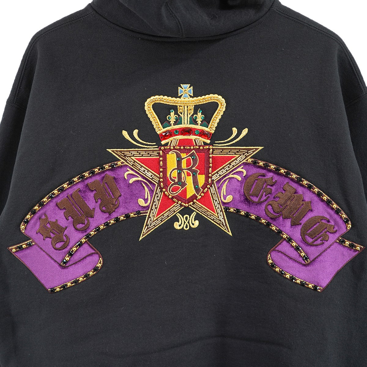Supreme Crest Zip Up Hooded Sweatshirt Black Men's - SS25 - US