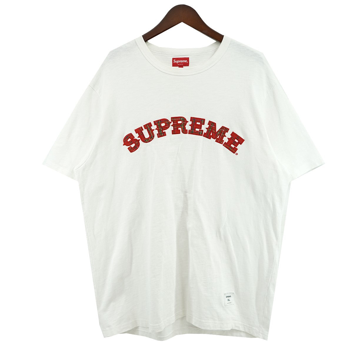 20AW Plaid Applique S／S Topアップリケ プレイド チェック アップリケ エスエス トップ ロゴ Tシャツ