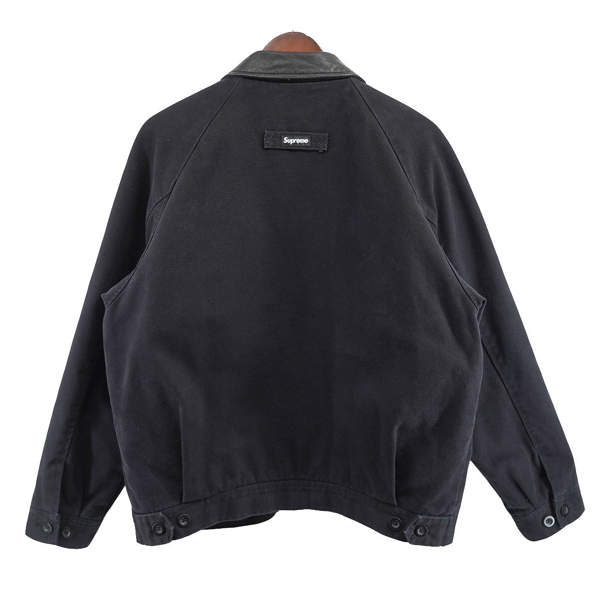 20AW Leather Collar Work Jacketレザー カラー ロゴ 裏地キルティング ワーク ジャケット