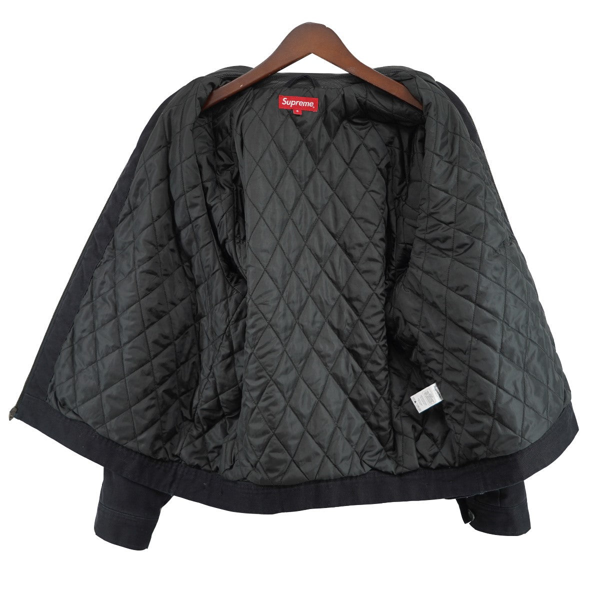 20AW Leather Collar Work Jacketレザー カラー ロゴ 裏地キルティング ワーク ジャケット