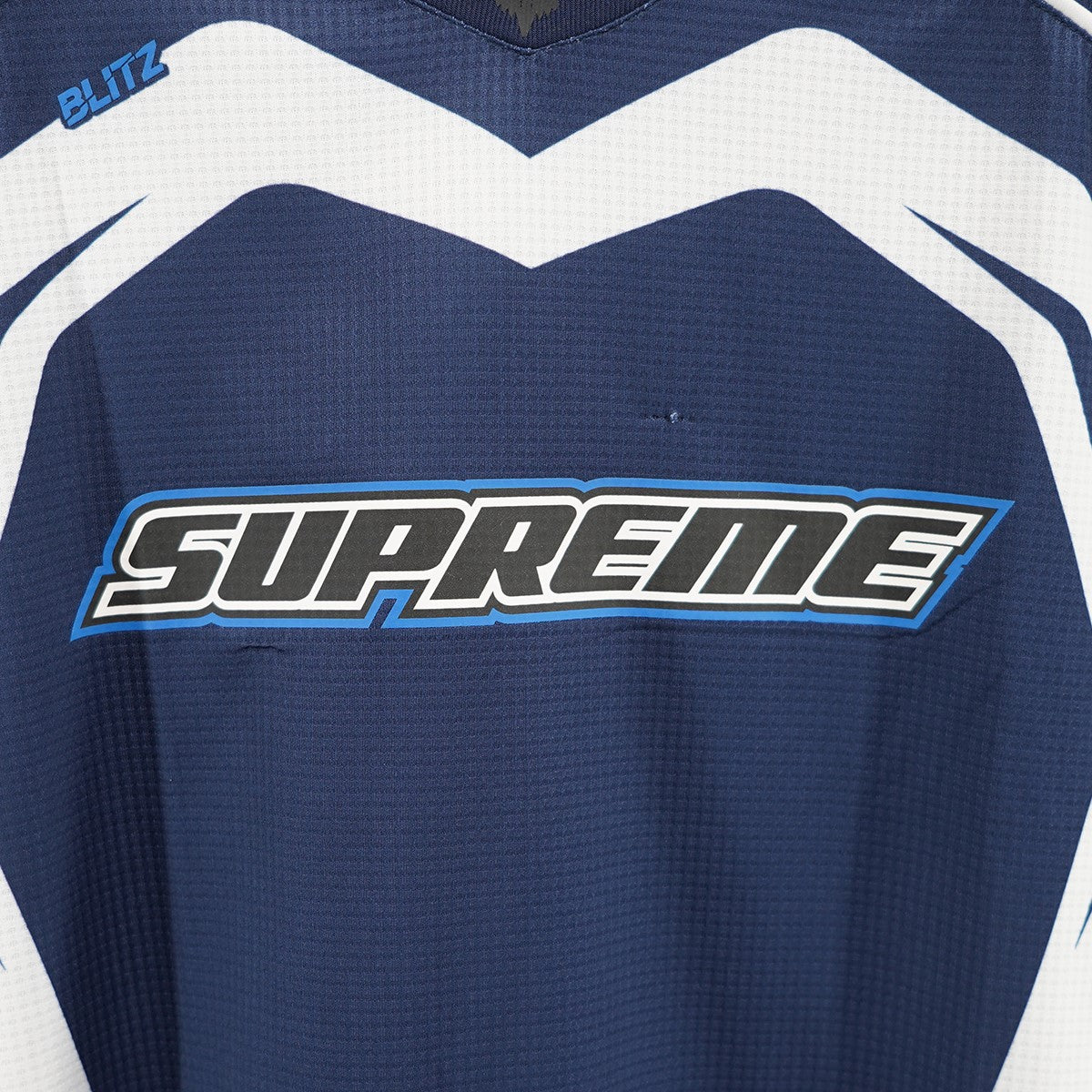Supreme Fox RacingメッシュシャツM ブルー/ホワイト/イエロー Supreme Fox Racing Moto Jersey Top Black メンズ - SS18 - JP