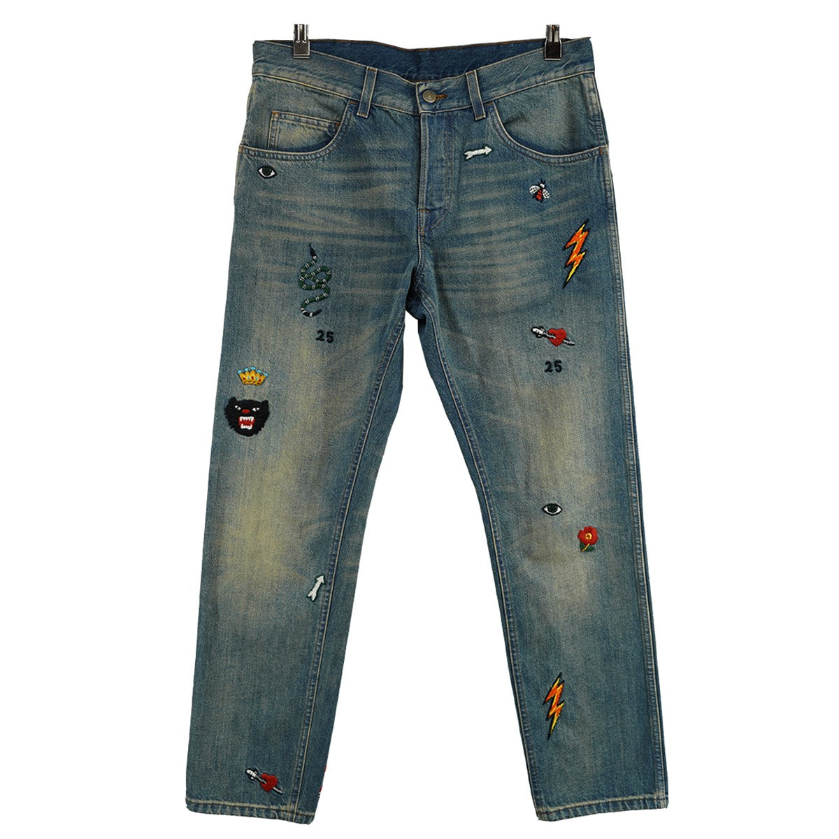 Symbols Tapered Denim Pantシンボル アイコン 刺繍 エンブロイダリー デニム パンツ