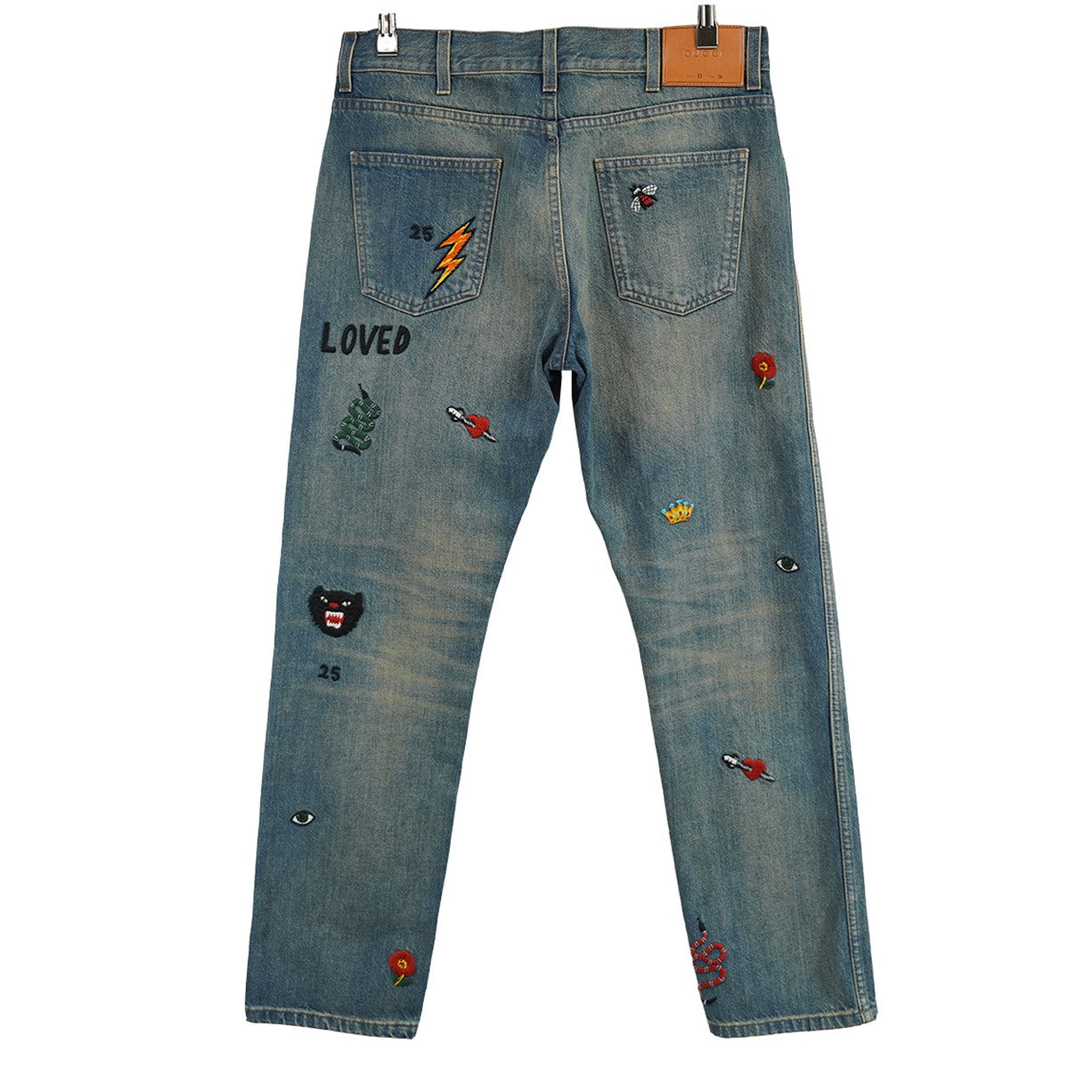 Symbols Tapered Denim Pantシンボル アイコン 刺繍 エンブロイダリー デニム パンツ