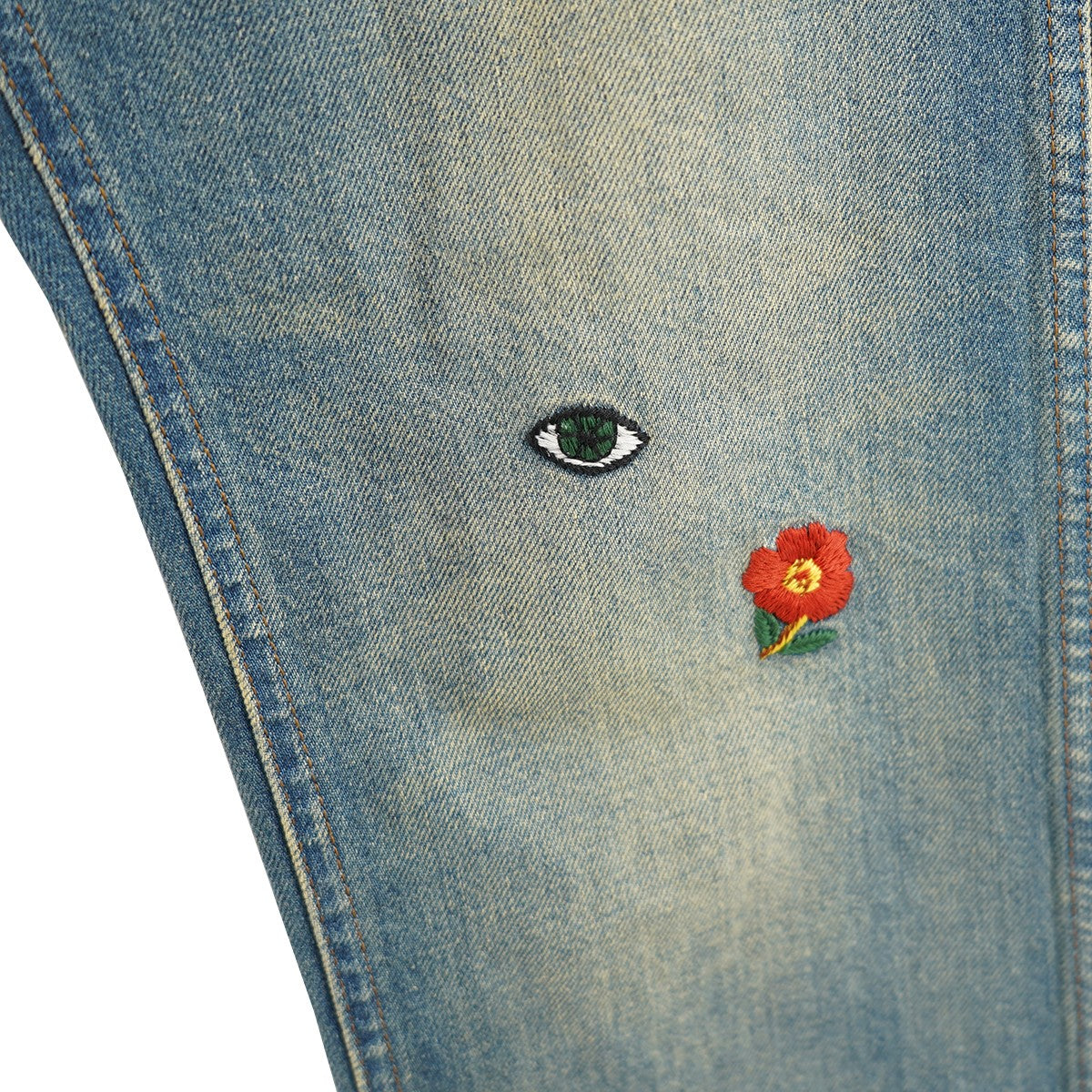 Symbols Tapered Denim Pantシンボル アイコン 刺繍 エンブロイダリー デニム パンツ