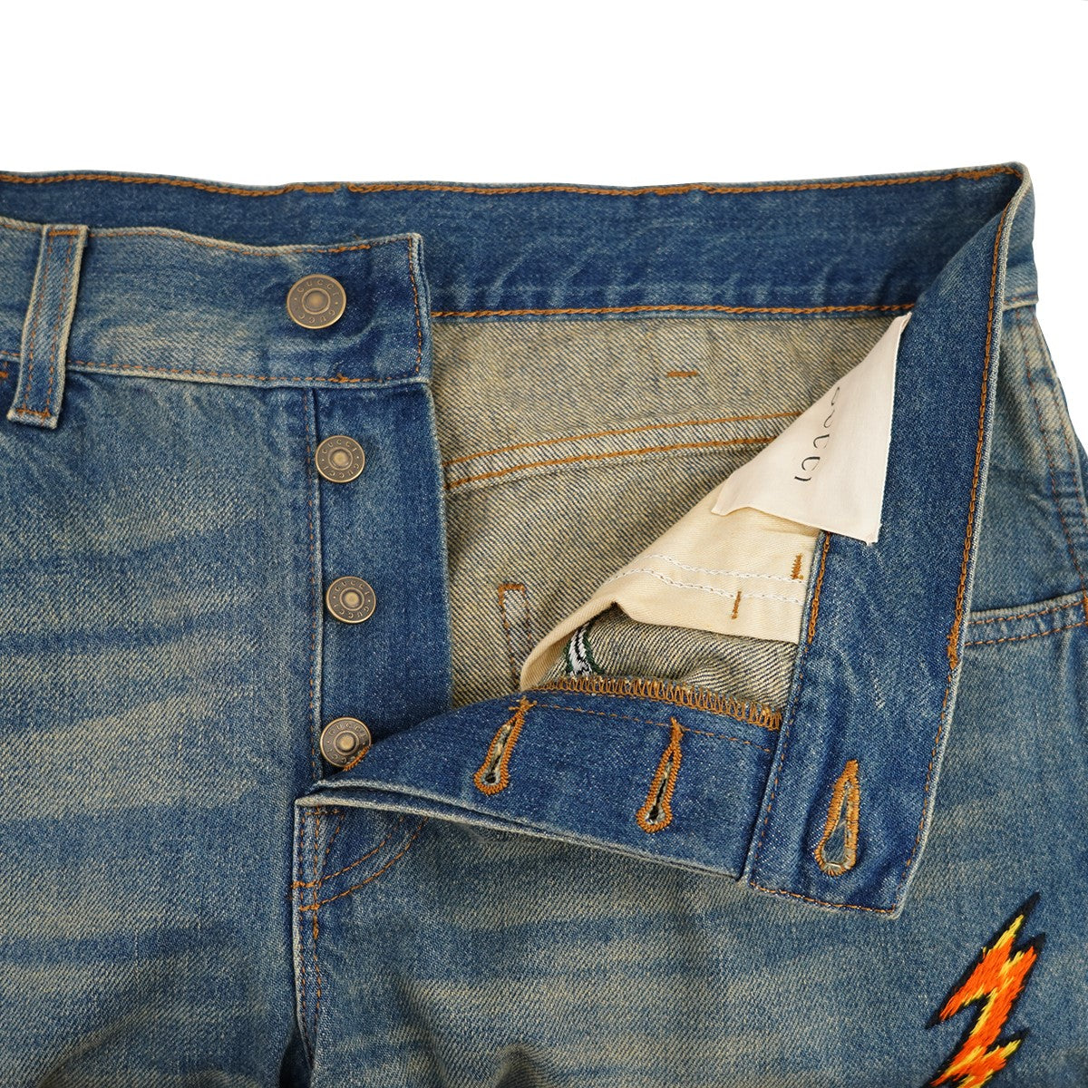 Symbols Tapered Denim Pantシンボル アイコン 刺繍 エンブロイダリー デニム パンツ