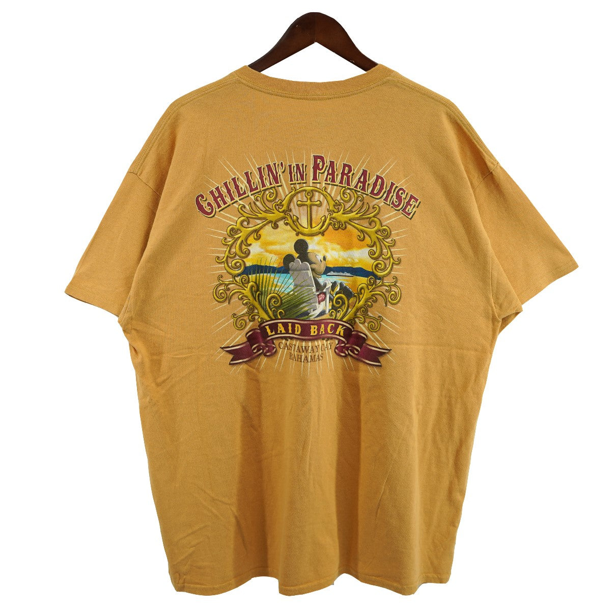 VINTAGE 00s CRUISE LINE disney castaway cay bahamas Teeディズニー MICKEY ミッキー Ｔシャツ NEXT VINTAGE 古着・中古-1枚目のアイテム画像