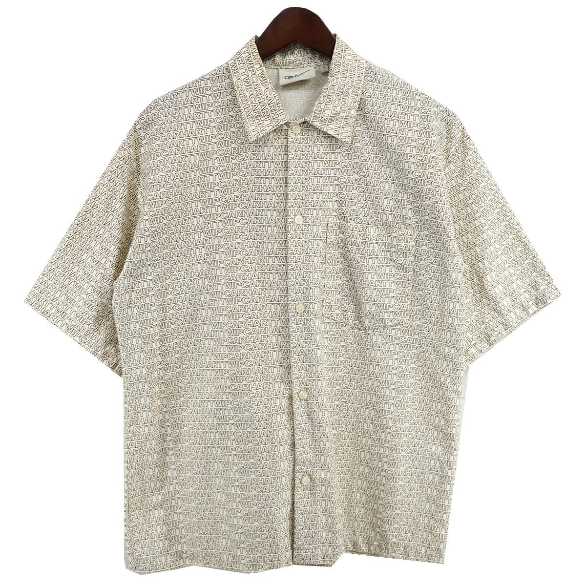 CARHARTT WIP w s／s typo shirt ロゴ 総柄 オールオーバー 半袖シャツ 古着・中古-1枚目のアイテム画像