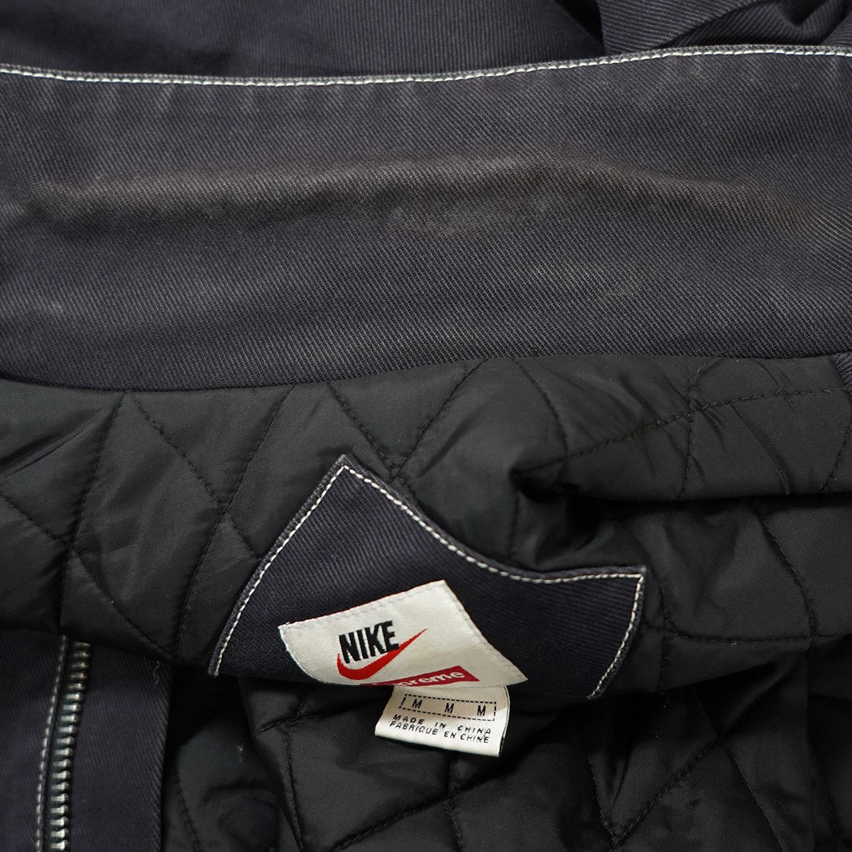 Supreme×NIKE 18AW NIKE Double Zip Quilted Work Jacketロゴ ダブル