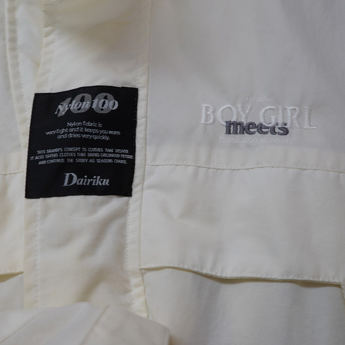 DAIRIKU(ダイリク) 22SS BMG Nylon Coat ボーイミーツガール ロゴ