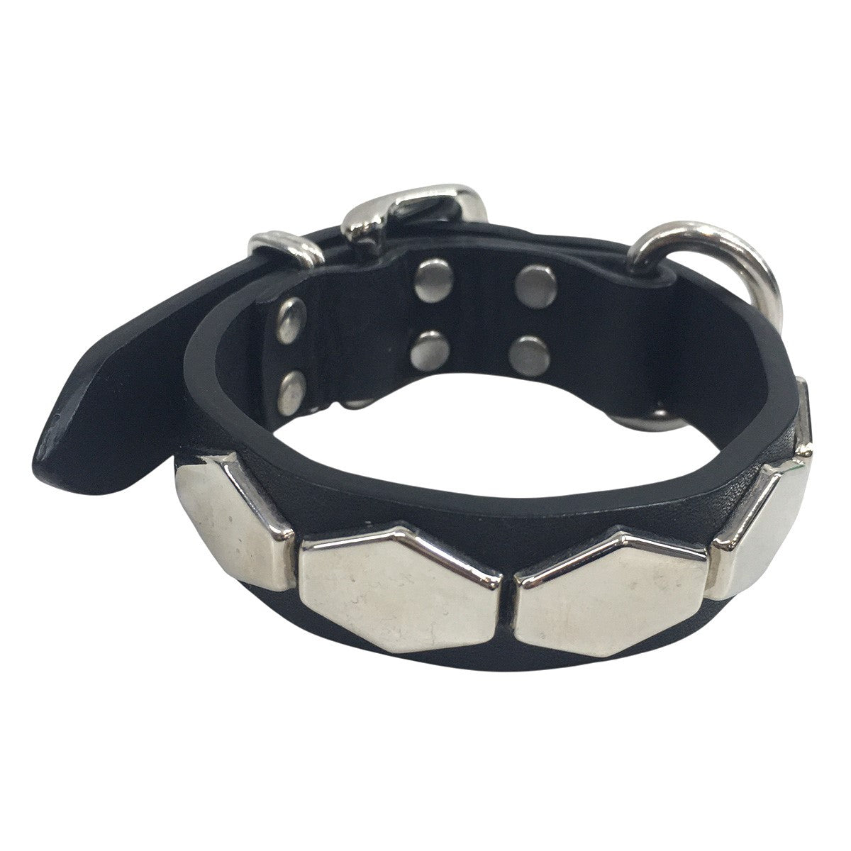 UNDERCOVER 25SS Cowhide leather bracelet -Hexagon studsヘキサゴンスタッズレザーブレス ロゴ ブレスレット アクセサリー 古着・中古-2枚目のアイテム画像