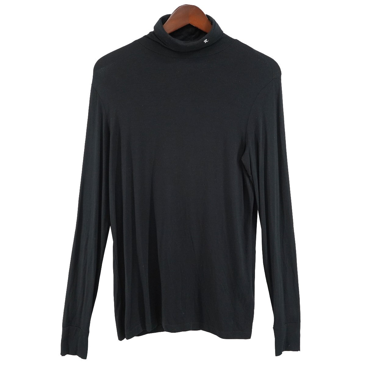 23SS Turtleneck top with R embroideryR刺繍 プリント ストレッチ タートルネック ロングスリーブ 長袖 Tシャツ ロンT