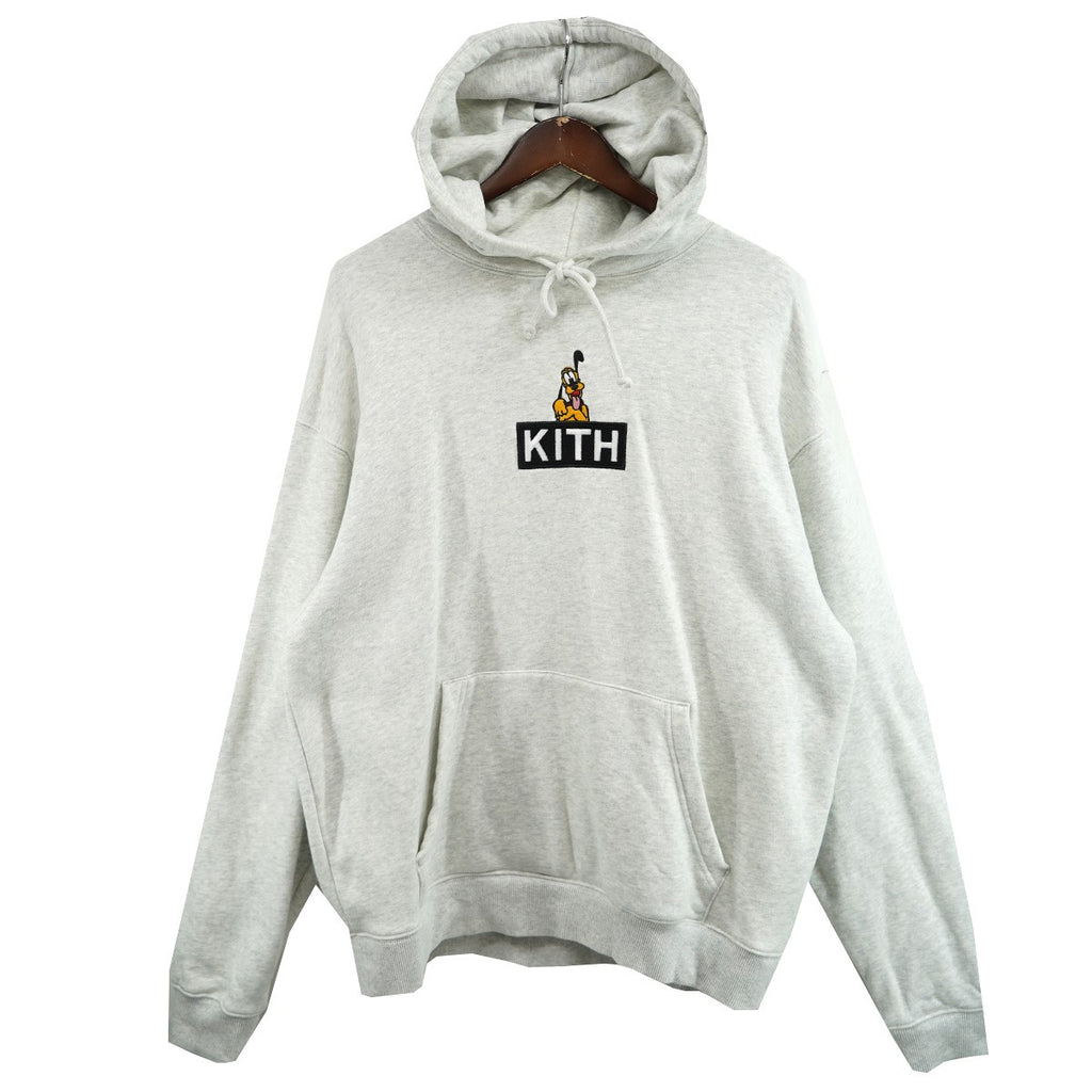 Kith × Disney Mickey & Friendsボックスロゴパーカー KITH×Disney 23AW Kith for Mickey ＆ Friends Cyber Monday Pluto Classic Logo  Hoodieキス プルート ボックスロゴ 刺繍 パーカー KHM031777 グレー サイズ M｜【公式】カインドオルオンライン  ブランド古着・中古通販【kindal】