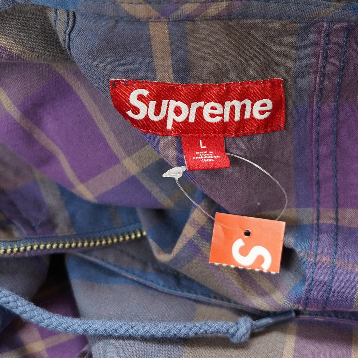 Supreme 24SS Cotton Utility Anorak Plaid ボックスロゴハーフジップ チェック コットン ユーティリティー アノラック プルオーバー ジャケット 古着・中古-5枚目のアイテム画像