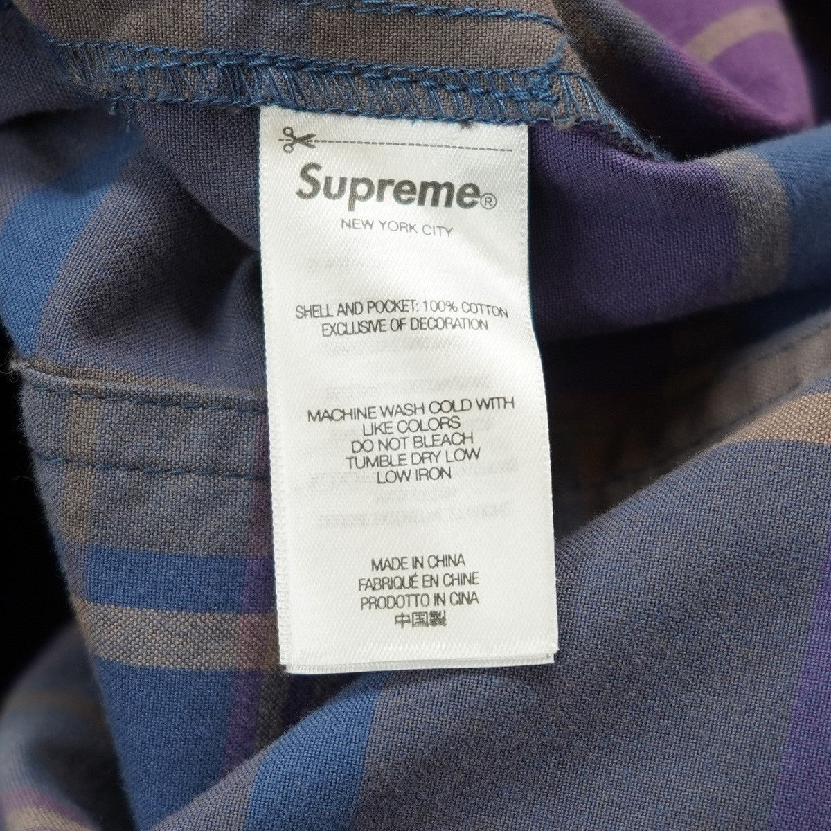 Supreme 24SS Cotton Utility Anorak Plaid ボックスロゴハーフジップ チェック コットン ユーティリティー アノラック プルオーバー ジャケット 古着・中古-6枚目のアイテム画像