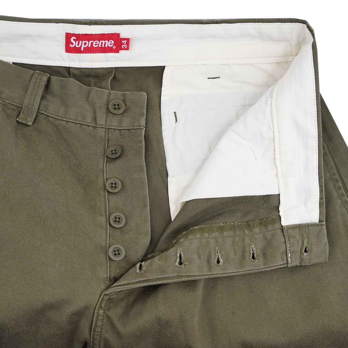 Supreme ベージュ チノパン Supreme シュプリーム ボタンフライ チノパン ベージュ size34