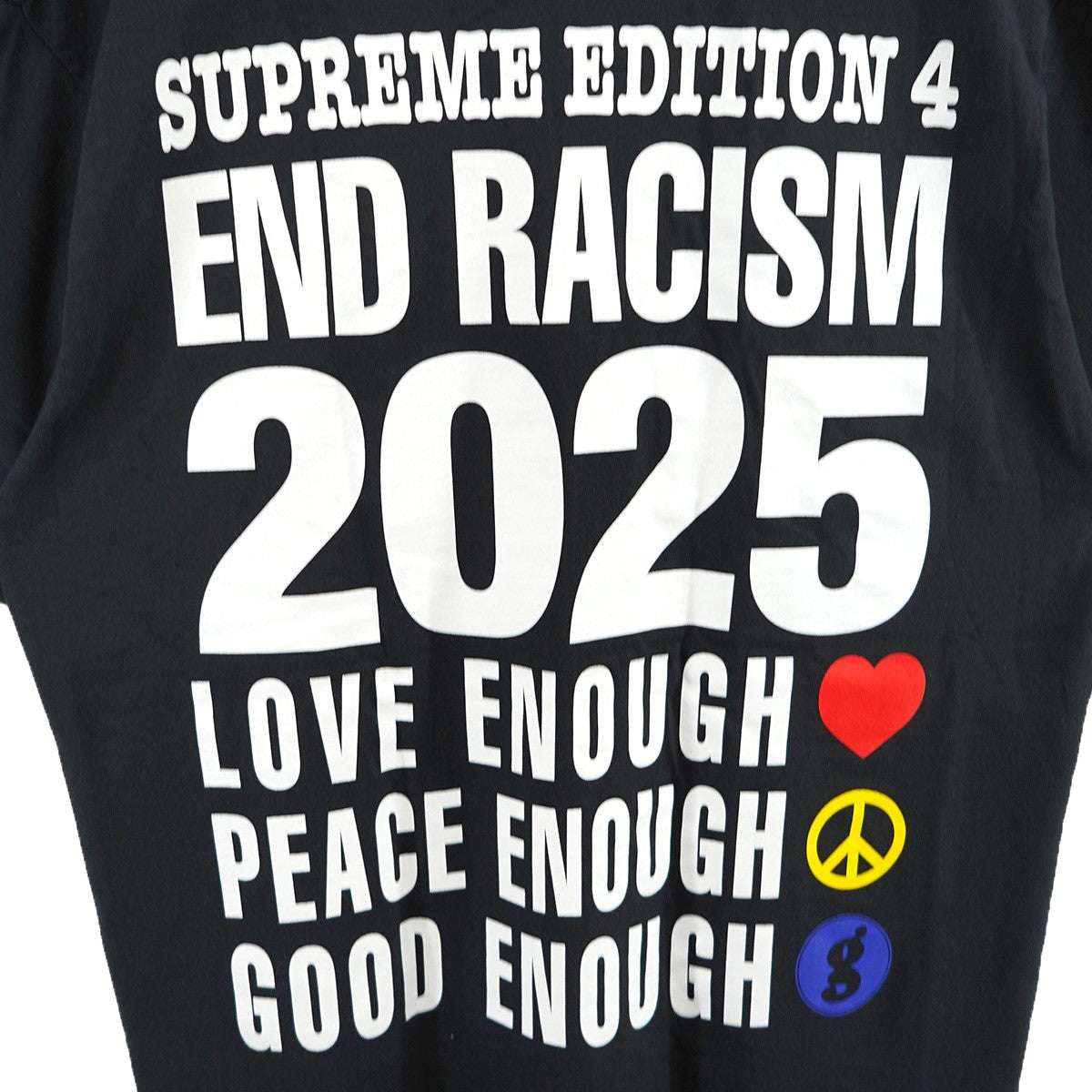 Supreme×GOOD ENOUGH 25SS GOODENOUGH End Racism Teeロゴ