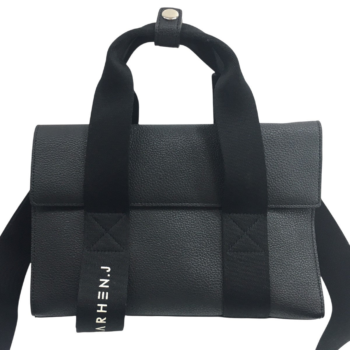 MARHEN.J 2WAY ブラックトートバッグ MARHEN．J(マルヘンジェイ) ロゴ KOREA 韓国ファッション PU