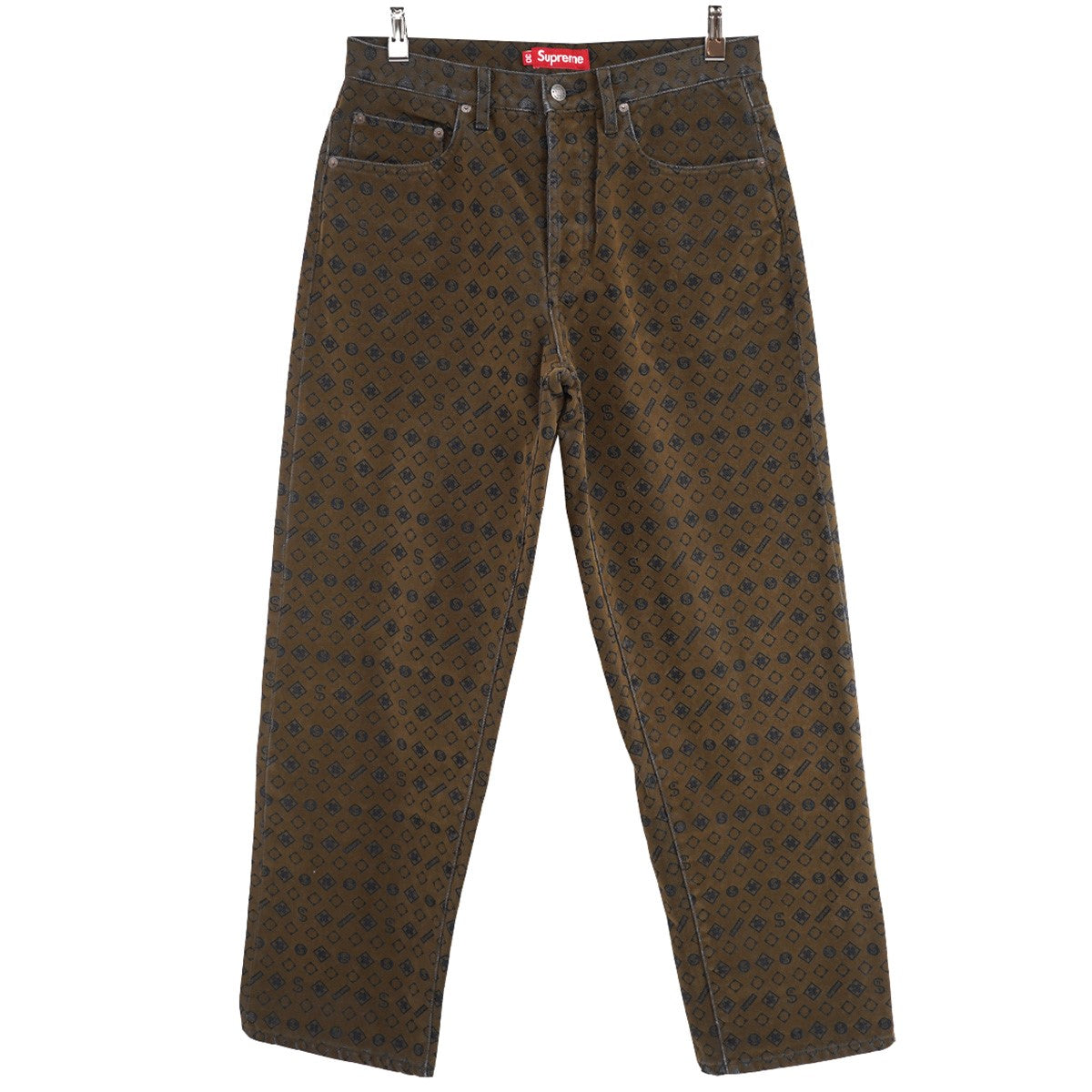 24AW Flocked Loose Fit Jeanロゴ モノグラム フロックド ルーズフィット ジーンズ デニムパンツ