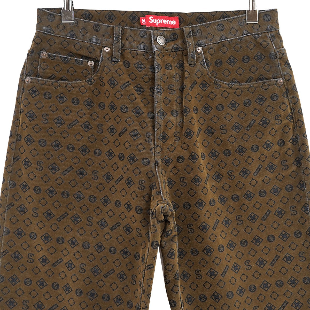 24AW Flocked Loose Fit Jeanロゴ モノグラム フロックド ルーズフィット ジーンズ デニムパンツ