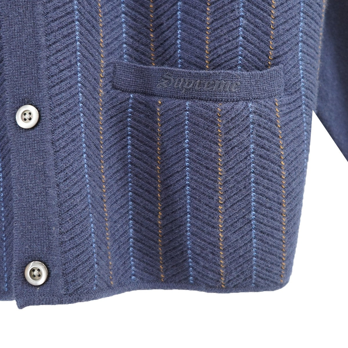 Supreme Herringbone Cardigan　ネイビー M Supreme Herringbone Cardigan ネイビー Lサイズ - メルカリ