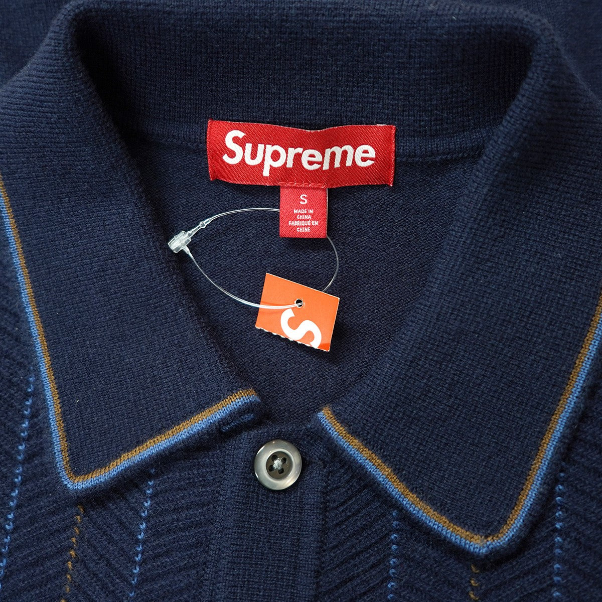 supreme Herringbone Cardigan ネイビーLサイズ Supreme Herringbone Cardigan 