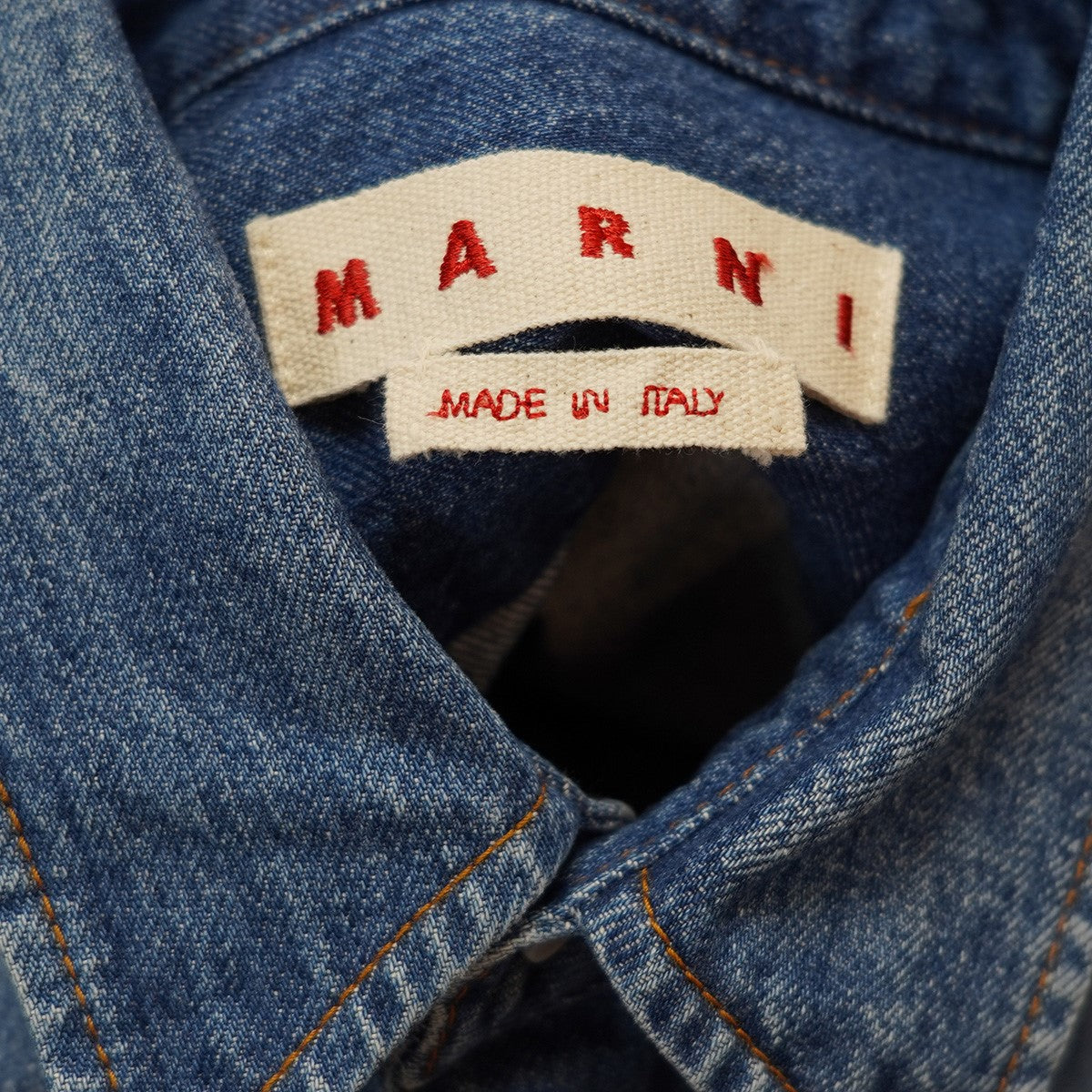 MARNI(マルニ) 24SS ウォッシュドコットンデニムシャツ ポケット ロゴ