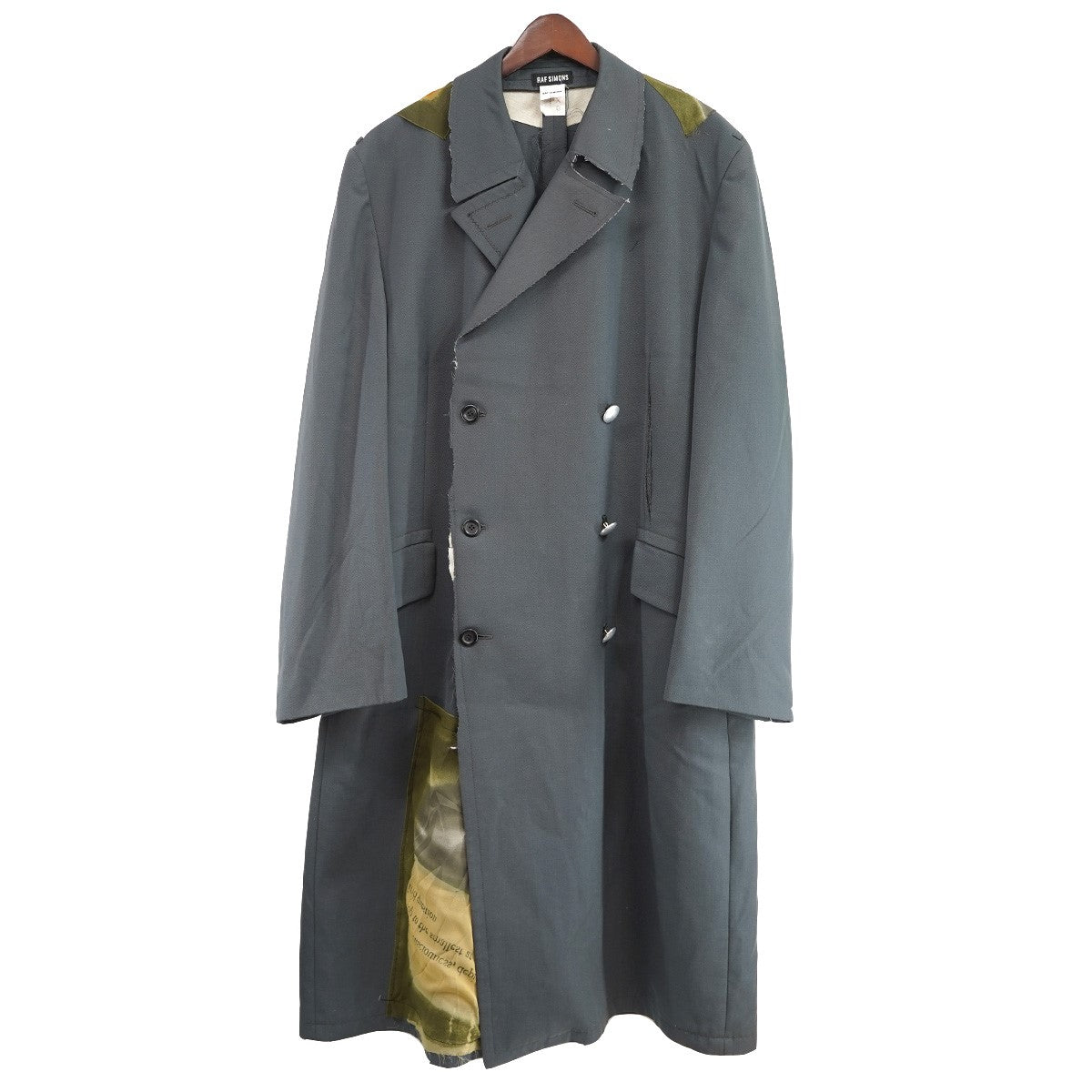 08AW ポルターガイスト期 コレクションピース Vintage Scarf Military Coat Archiveヴィンテージ アーカイブ スカーフ装飾 ダブルブレスト オーバーコート