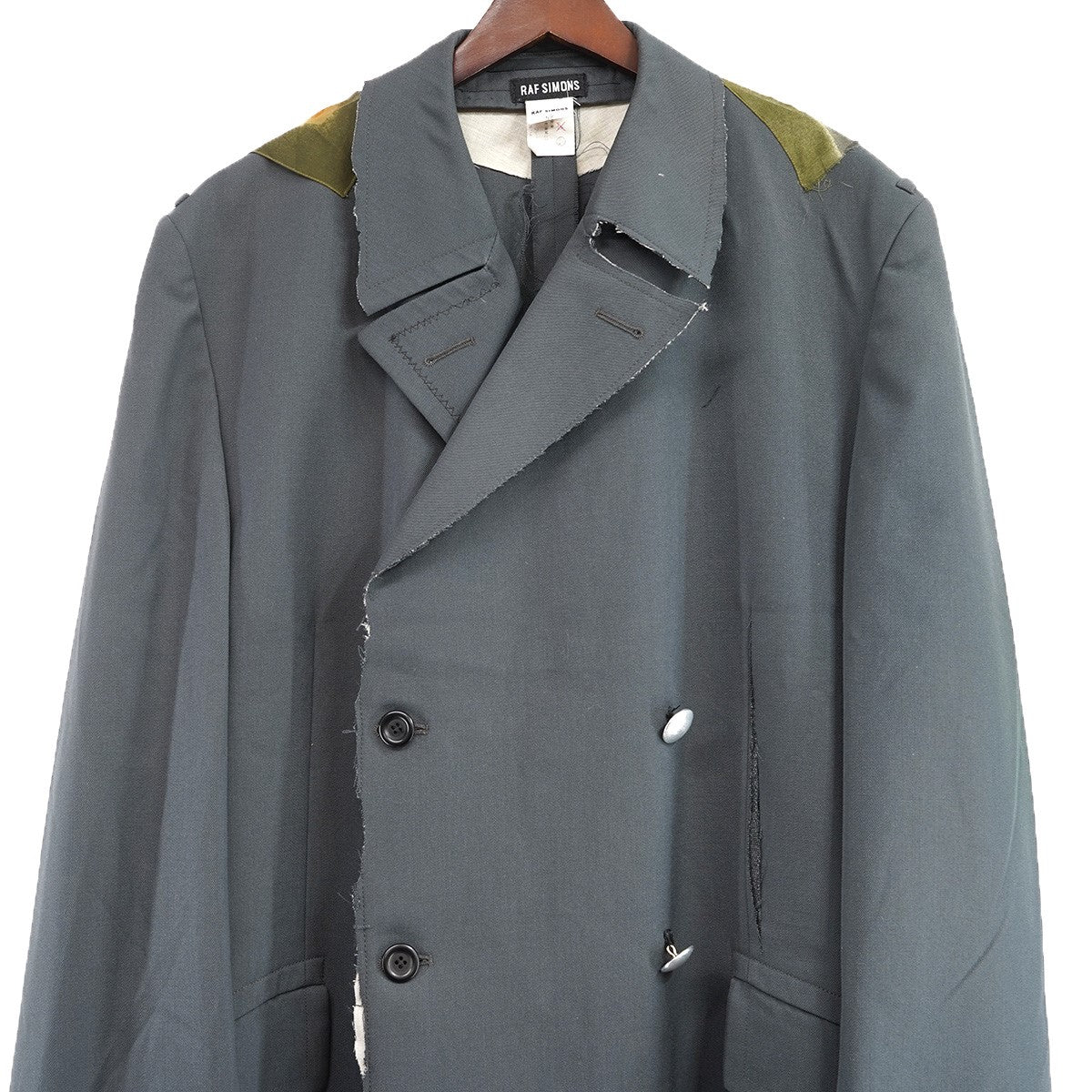 08AW ポルターガイスト期 コレクションピース Vintage Scarf Military Coat Archiveヴィンテージ アーカイブ スカーフ装飾 ダブルブレスト オーバーコート
