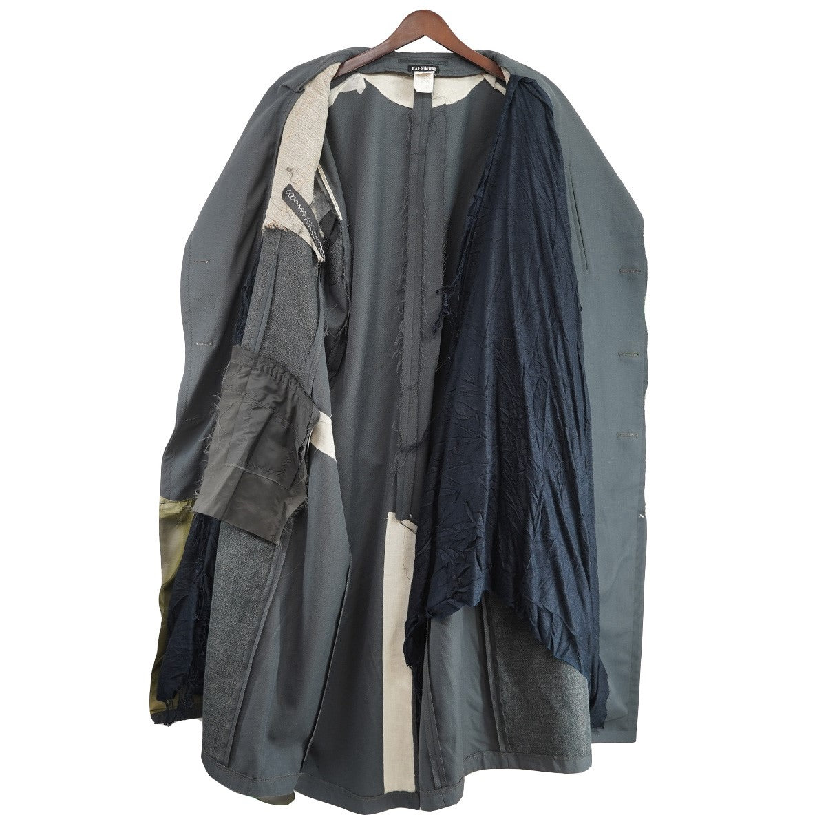 08AW ポルターガイスト期 コレクションピース Vintage Scarf Military Coat Archiveヴィンテージ アーカイブ スカーフ装飾 ダブルブレスト オーバーコート
