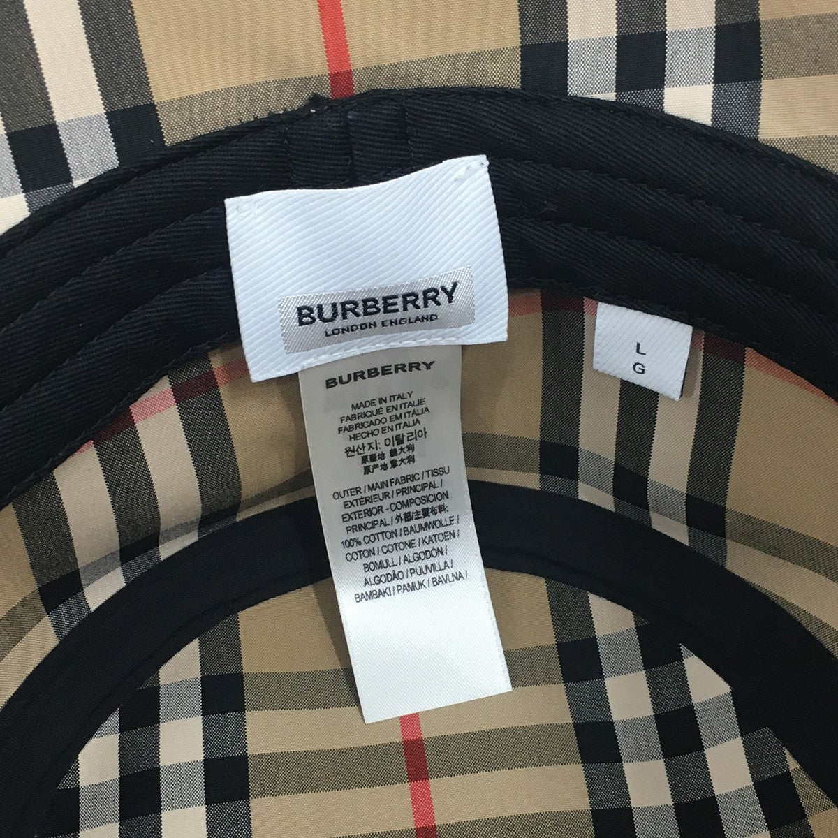 BURBERRY(バーバリー) ロゴ 裏地チェック バケットハット 帽子