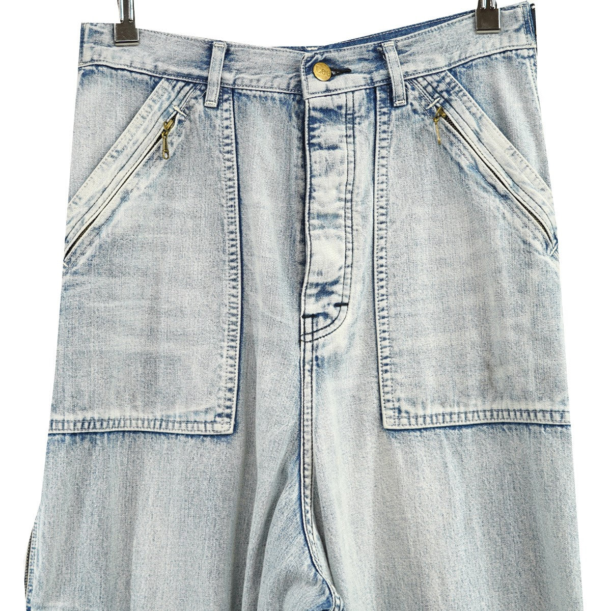 25SS Lee double-end denimダブルエンド デザイン ジップ デニムパンツ