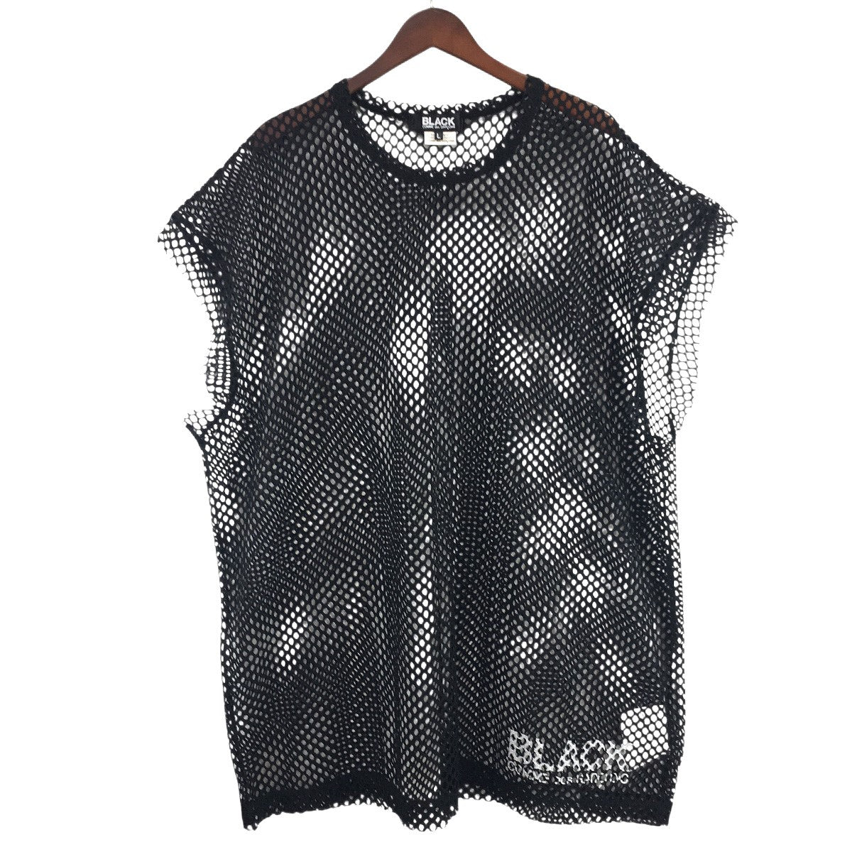 25SS オーバーサイズノースリーブメッシュ ロゴ Tシャツ スリーブレス タンクトップ